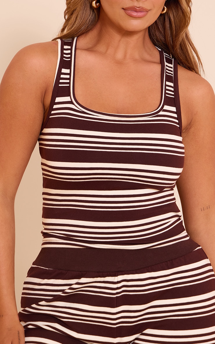 Shape Chocolate Striped Scoop Neck Vest Top image 4
