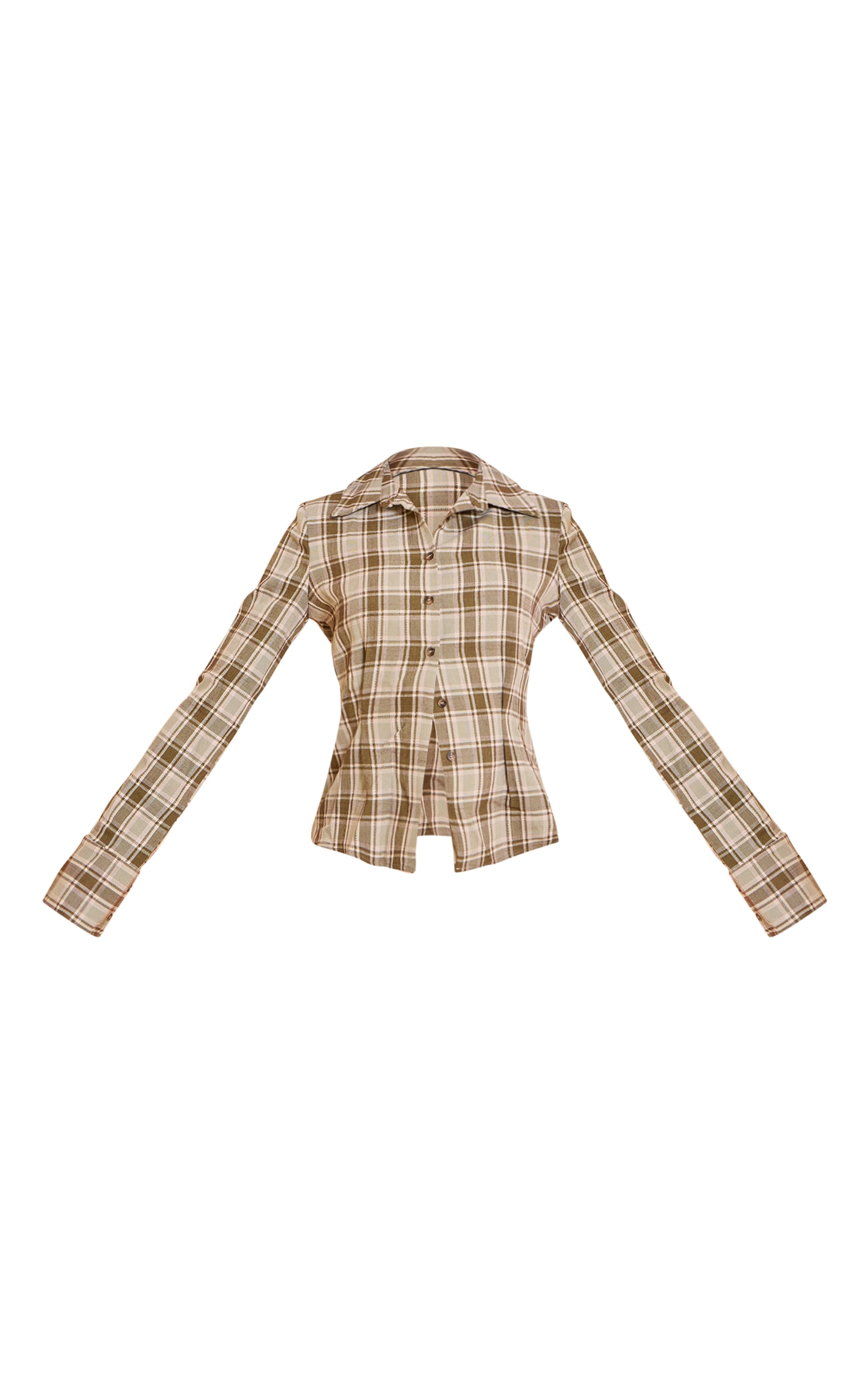 Green Fitted Check Shirt image 5