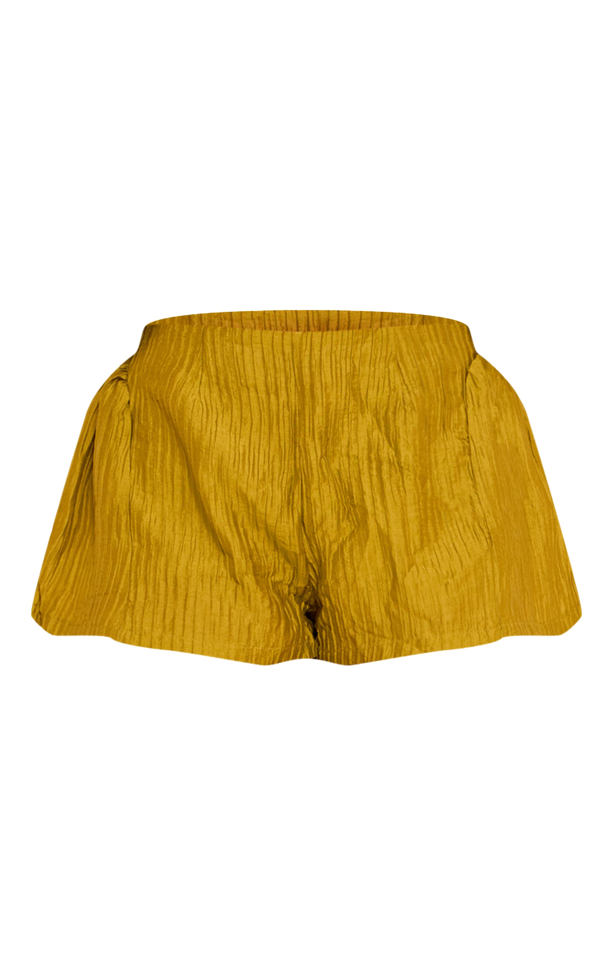 Shape Olive Textured Pleat Highwaisted Mini Shorts image 6