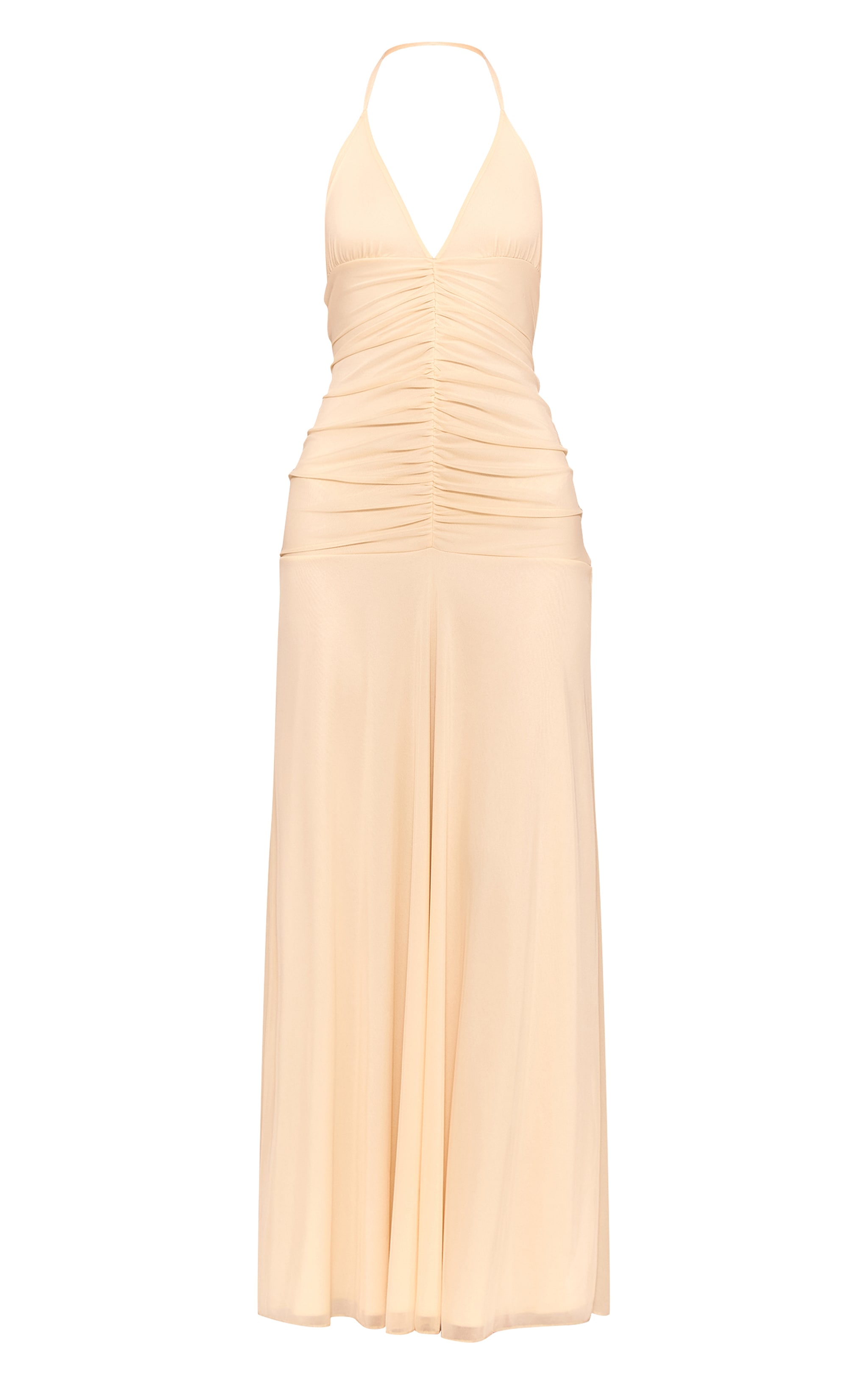 Cream Ruched Detail Strappy Maxi Dress image 5