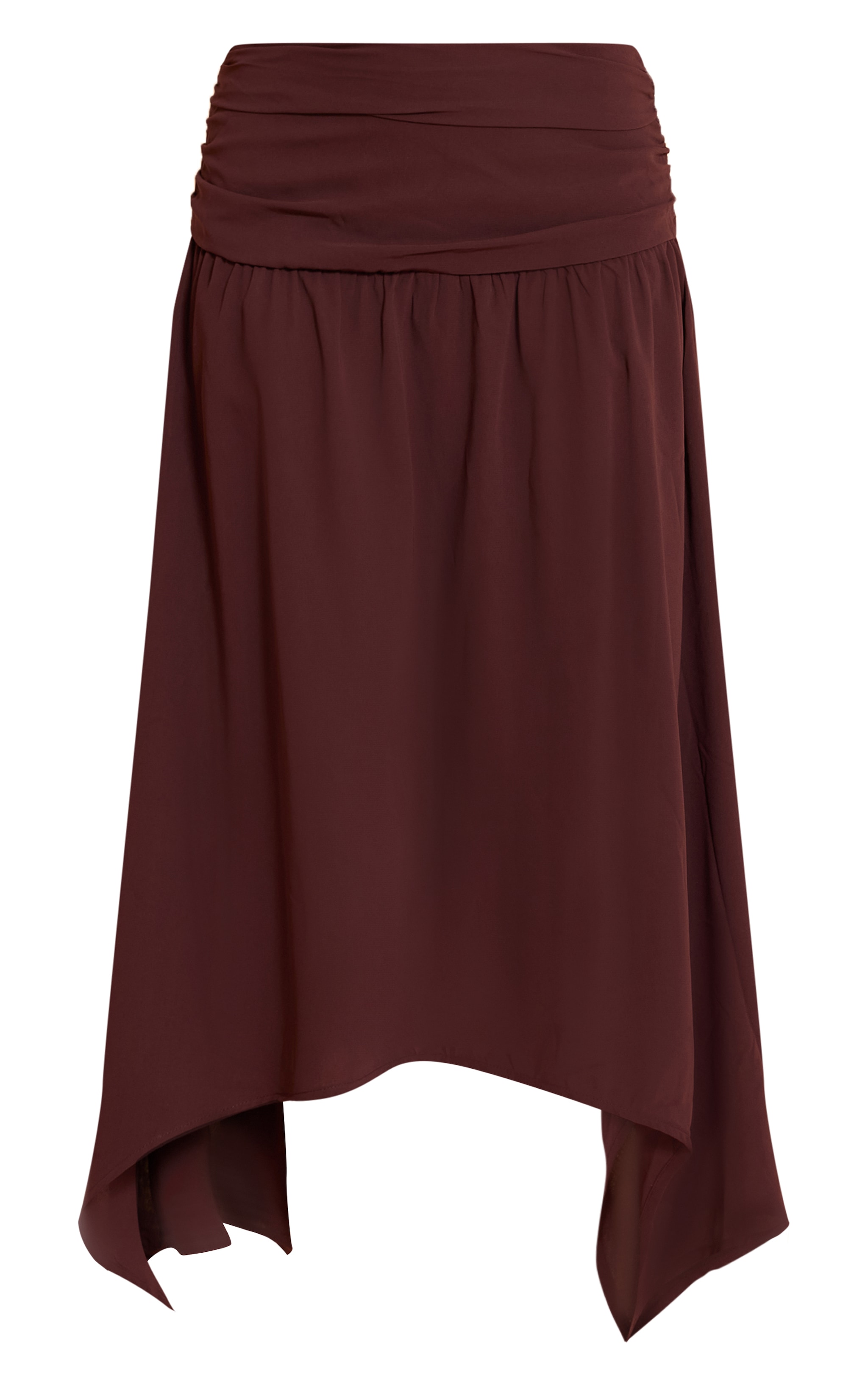 Dark Plum Asymmetric Hem Maxi Skirt image 5