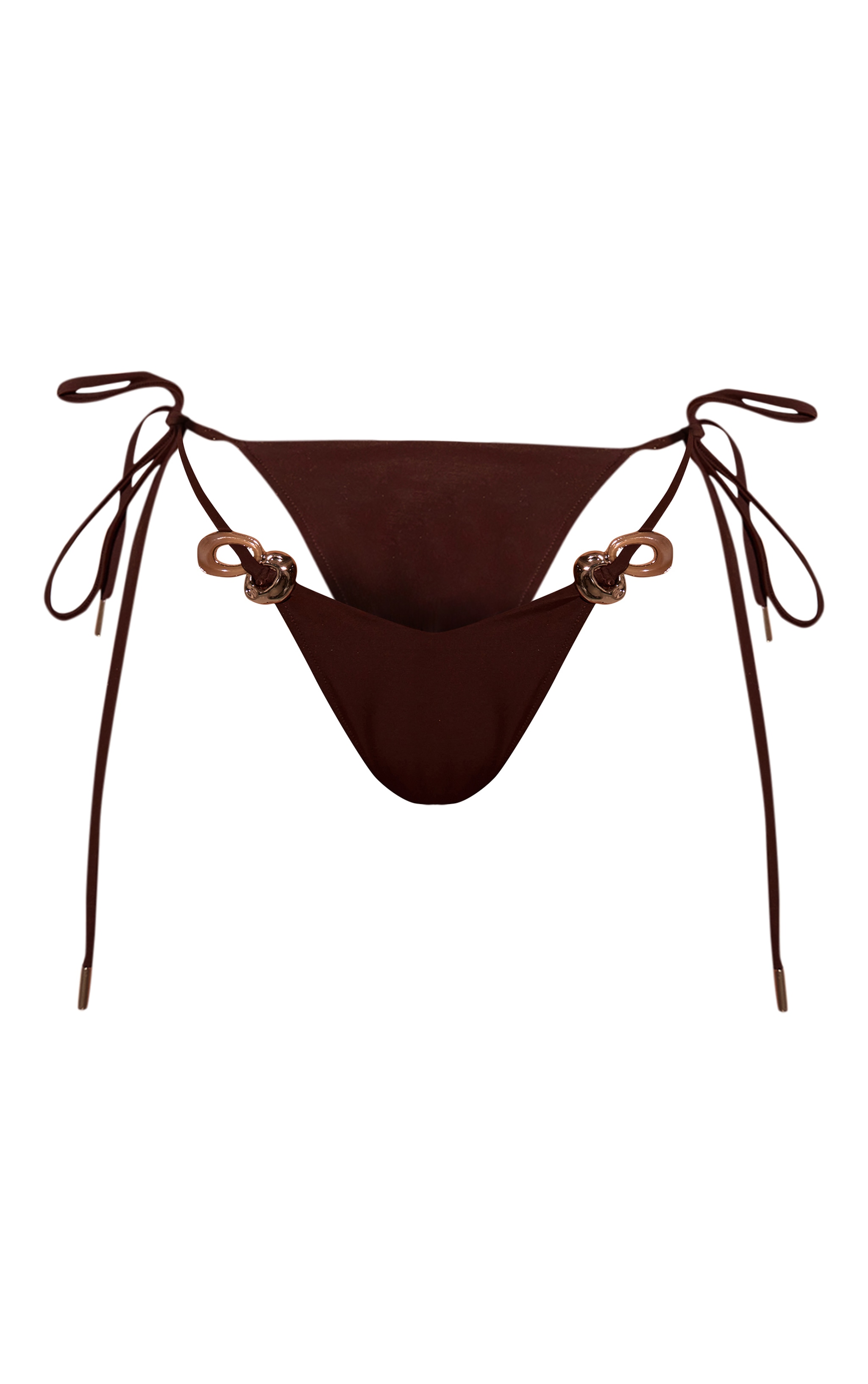 Chocolate Ring Trim Tie Side Bikini Bottoms image 5