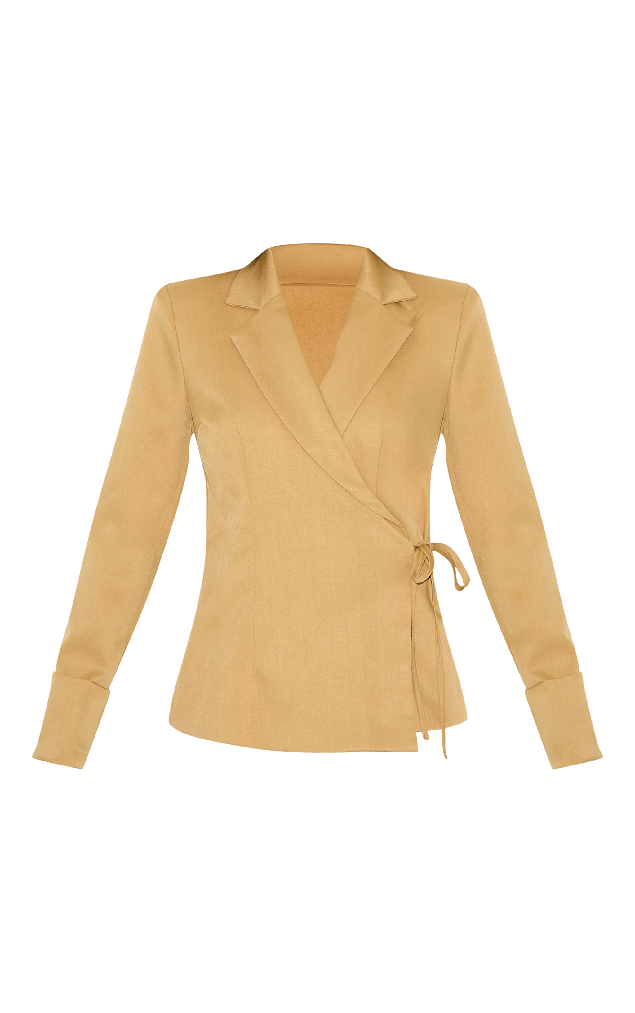 Blazer sable à tissu noué sur le côté image 5