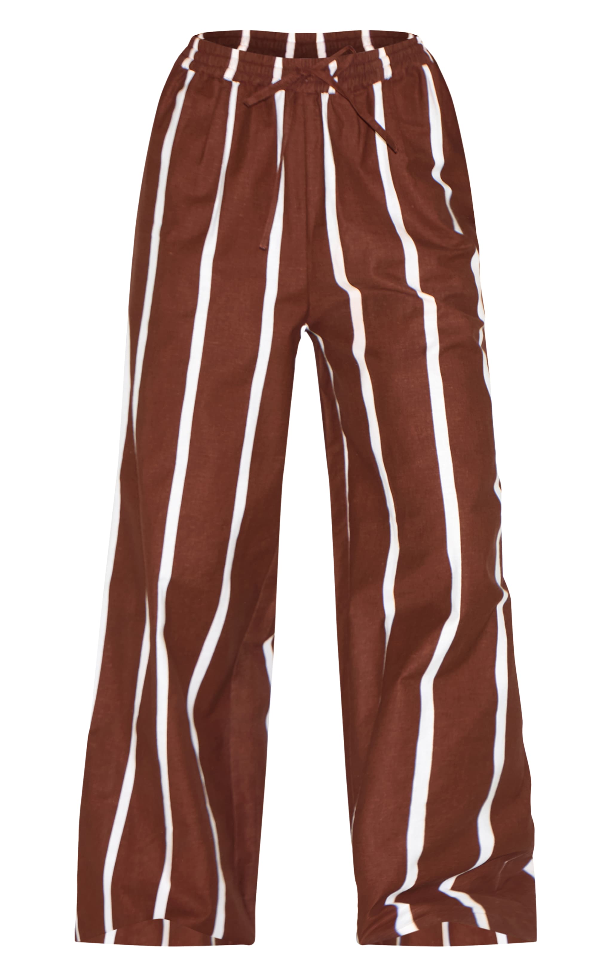 Choc Brown Striped Wide Leg Pants image 5