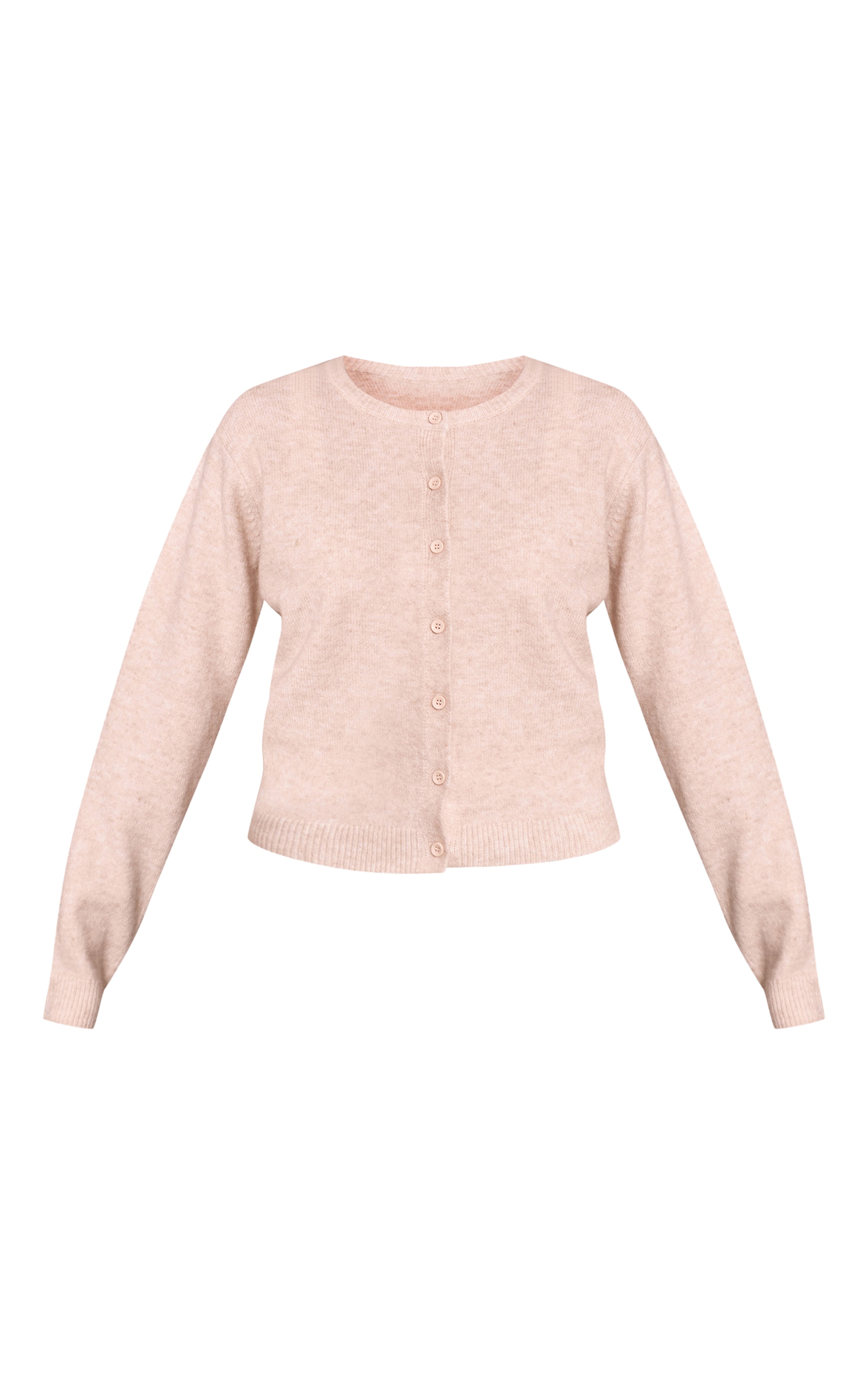 Cardigan en maille tricot avoine à col rond image 5