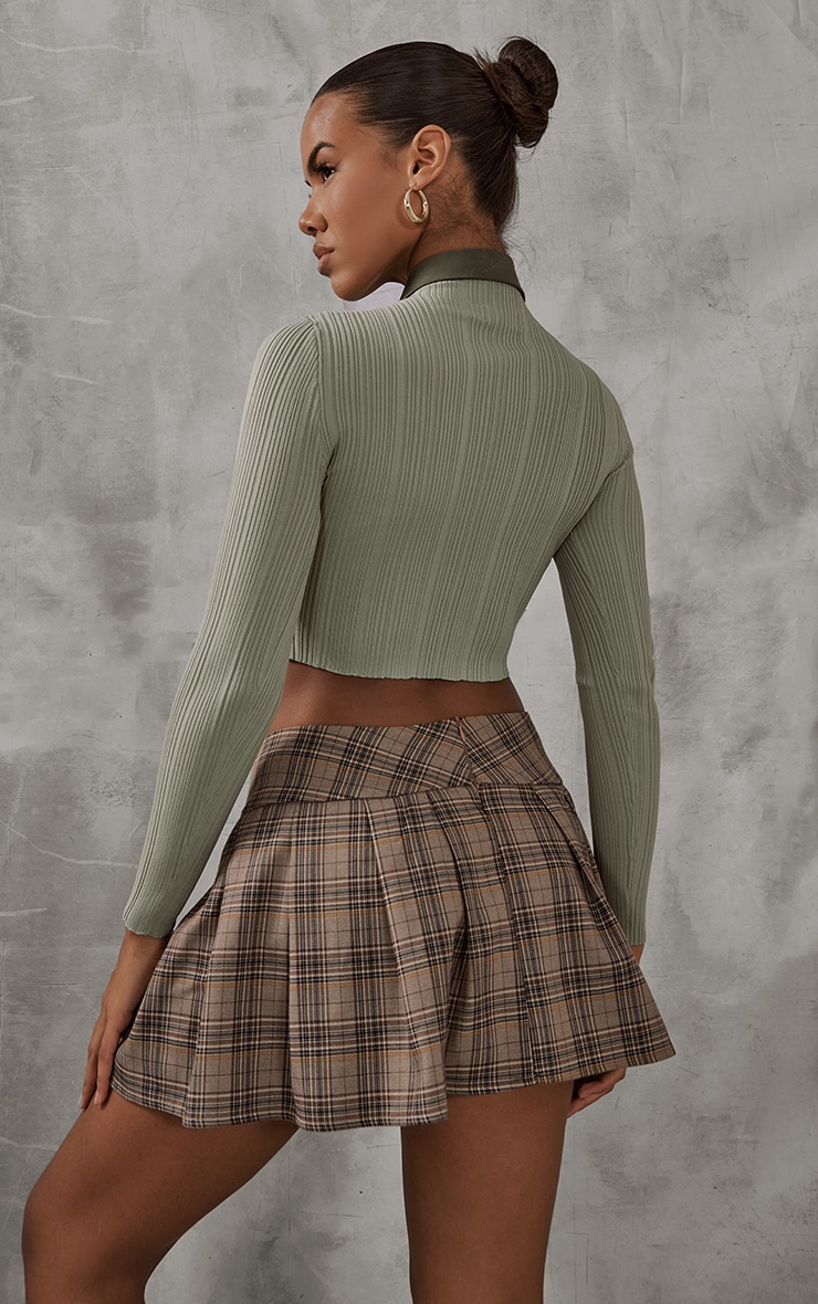 Pistachio Spaced Rib Knit Long Sleeve Top image 2