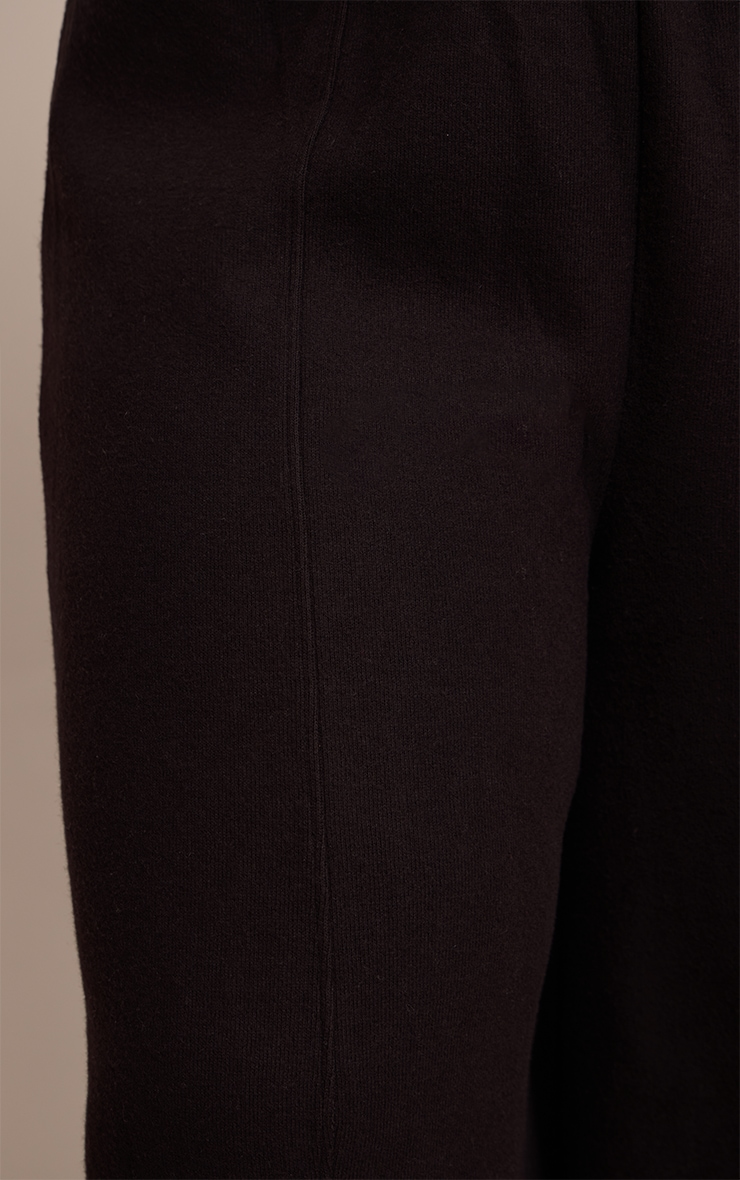 Plus Black Soft Touch Pintuck Wide Leg Joggers image 4