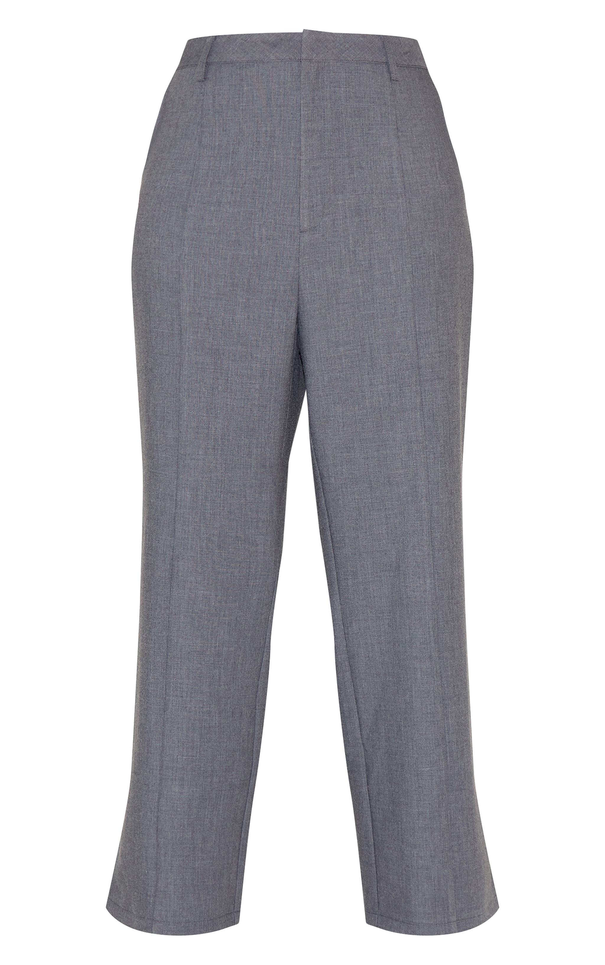 Plus Charcoal Wide Leg Split Hem Trousers image 5