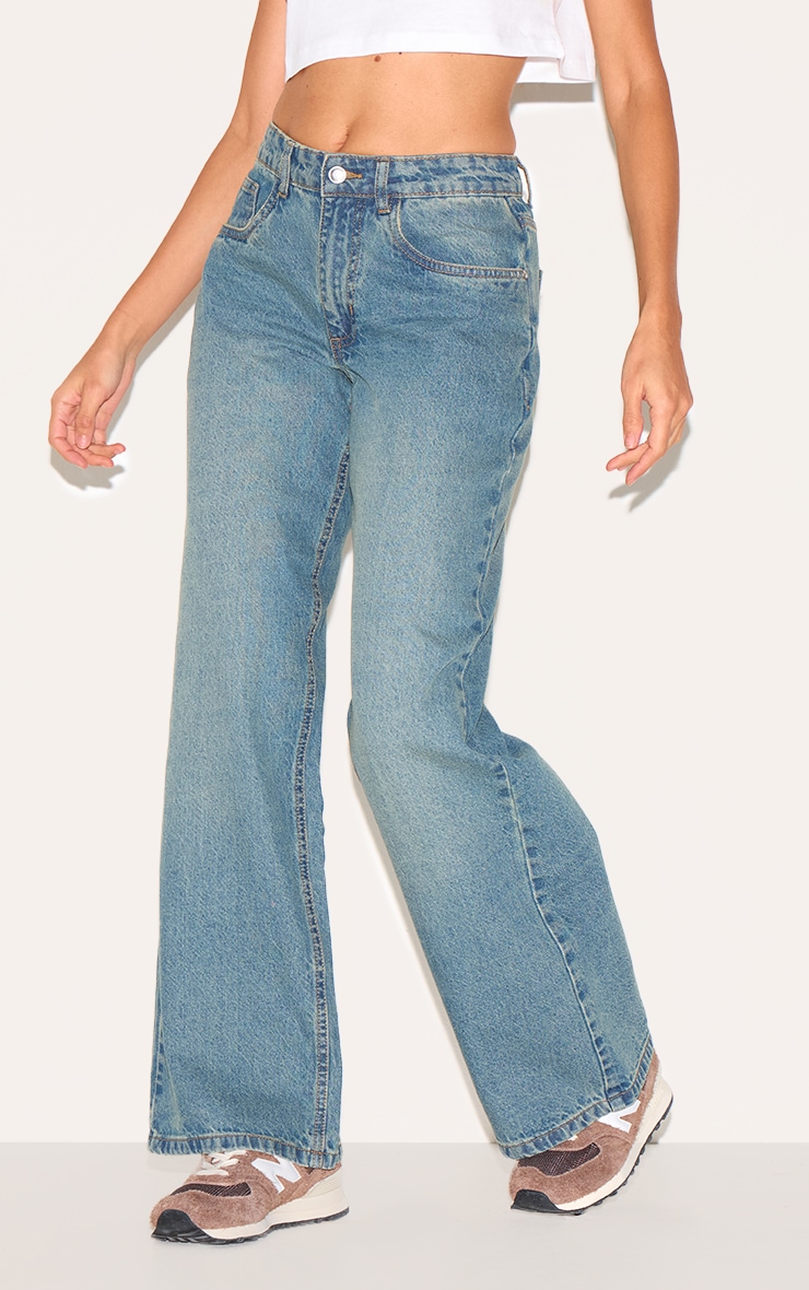 Vintage Blue Low Waist Wide Leg Jeans image 2