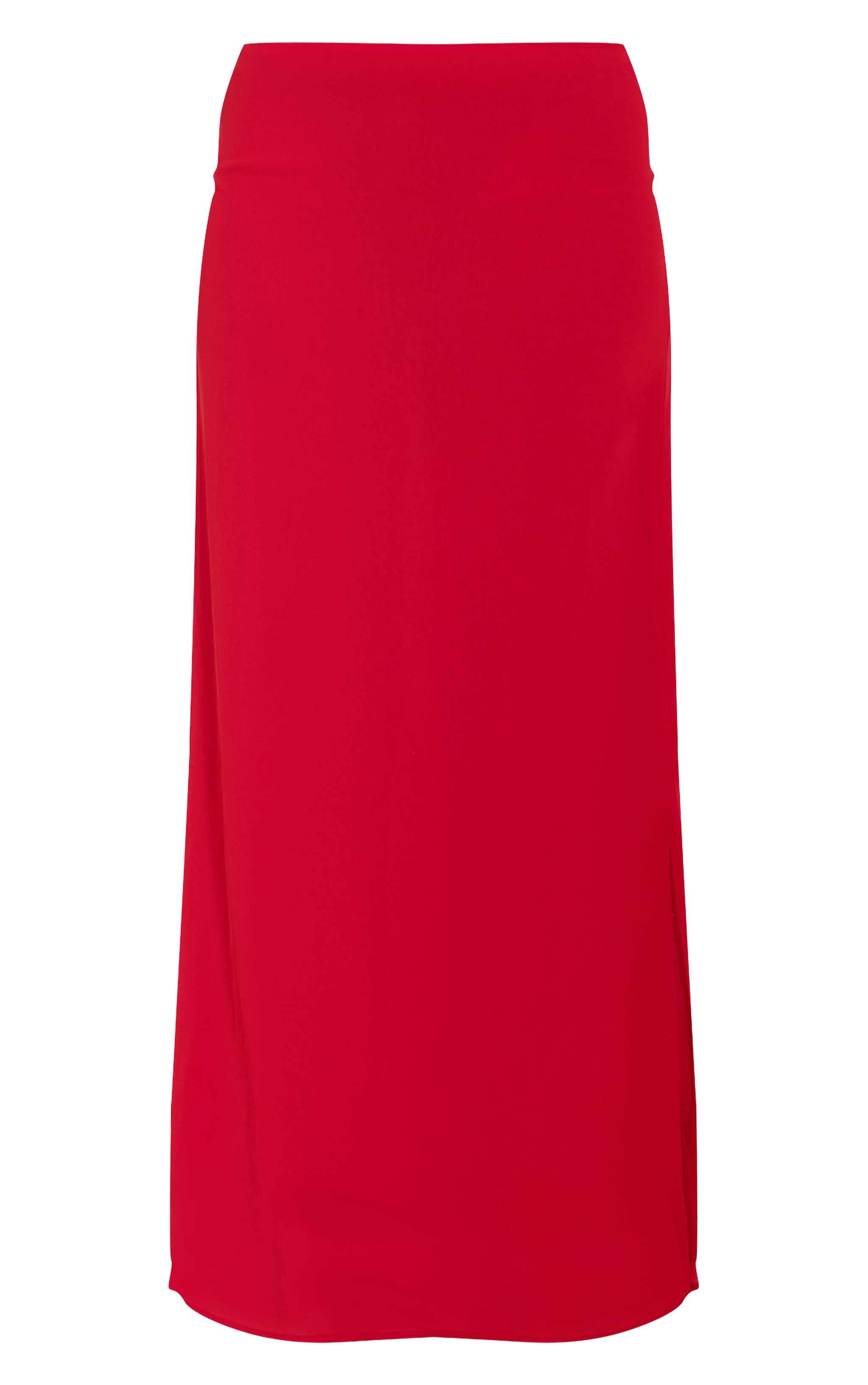 Tomato Red Chiffon Split Maxi Skirt image 5