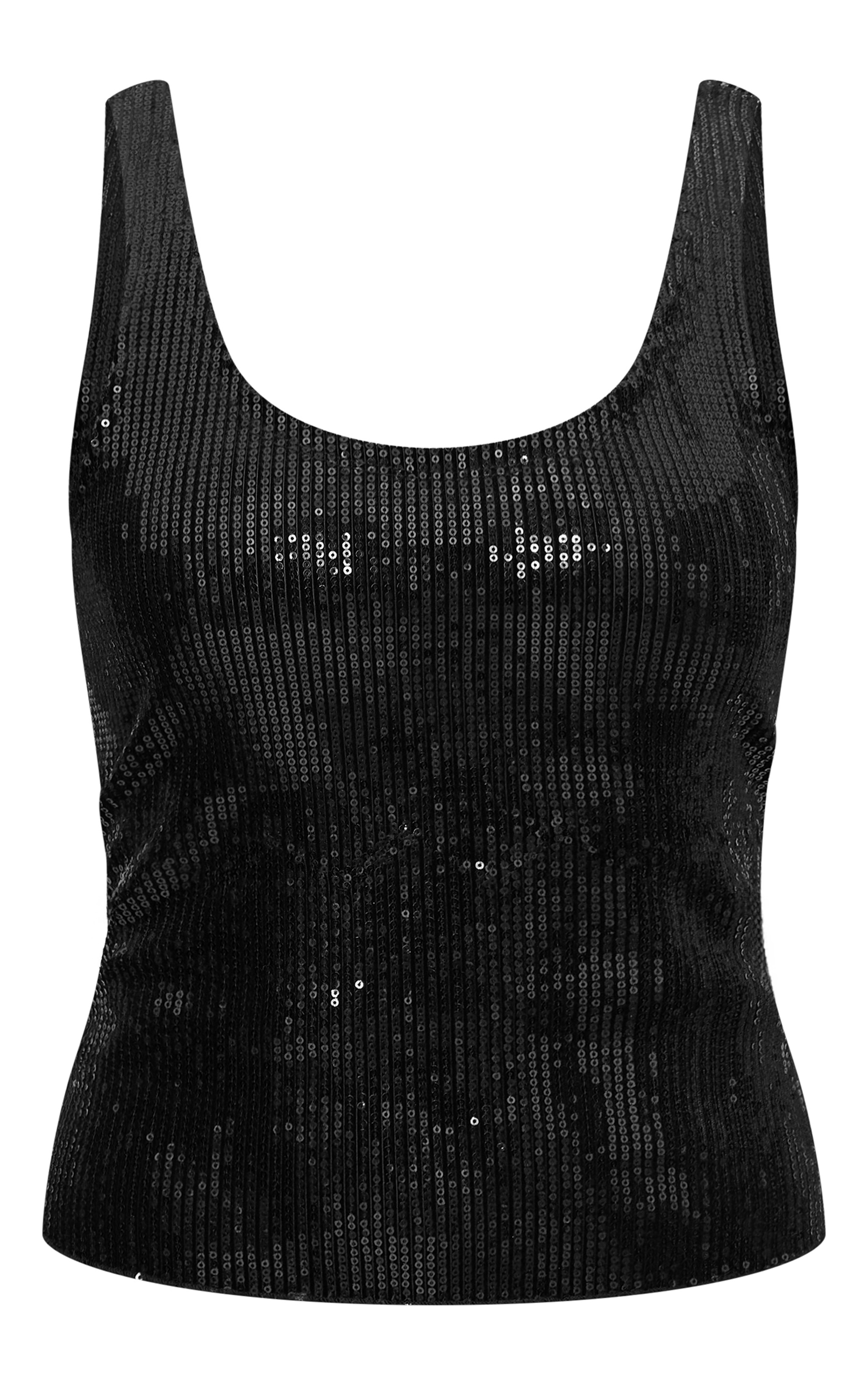 black sequin vest top