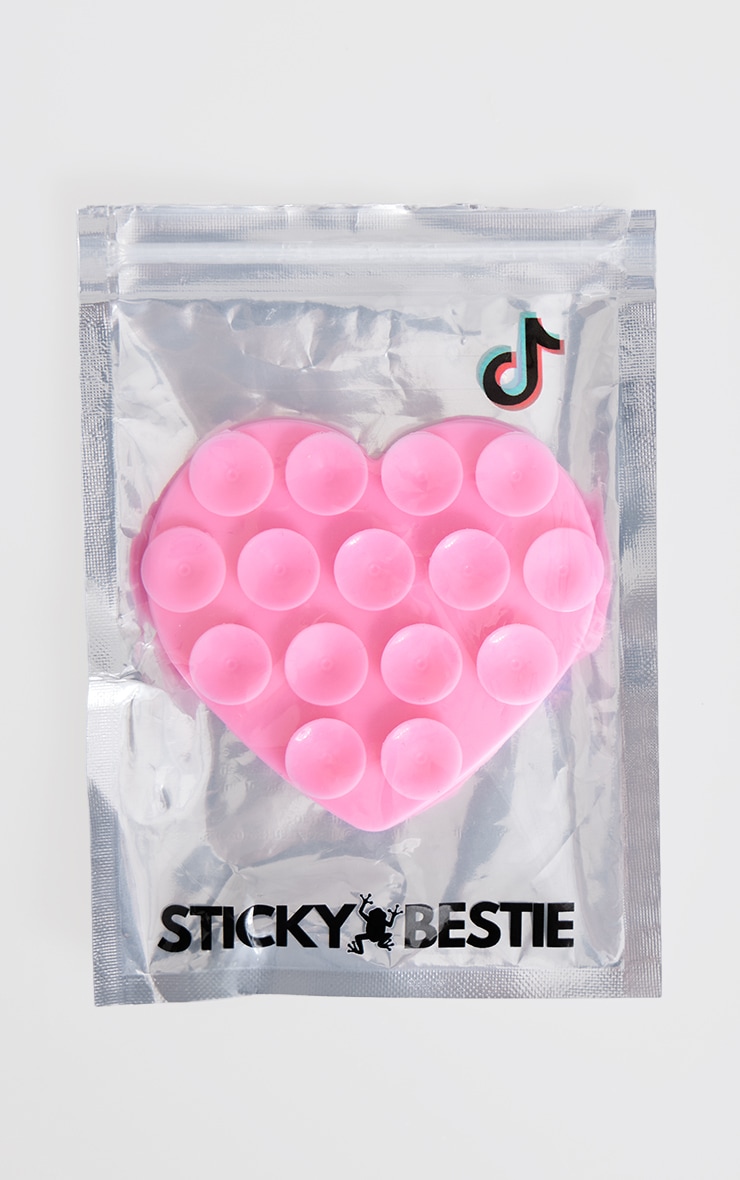 STICKYBESTIE Pink Heart Suction Phone Holder image 2