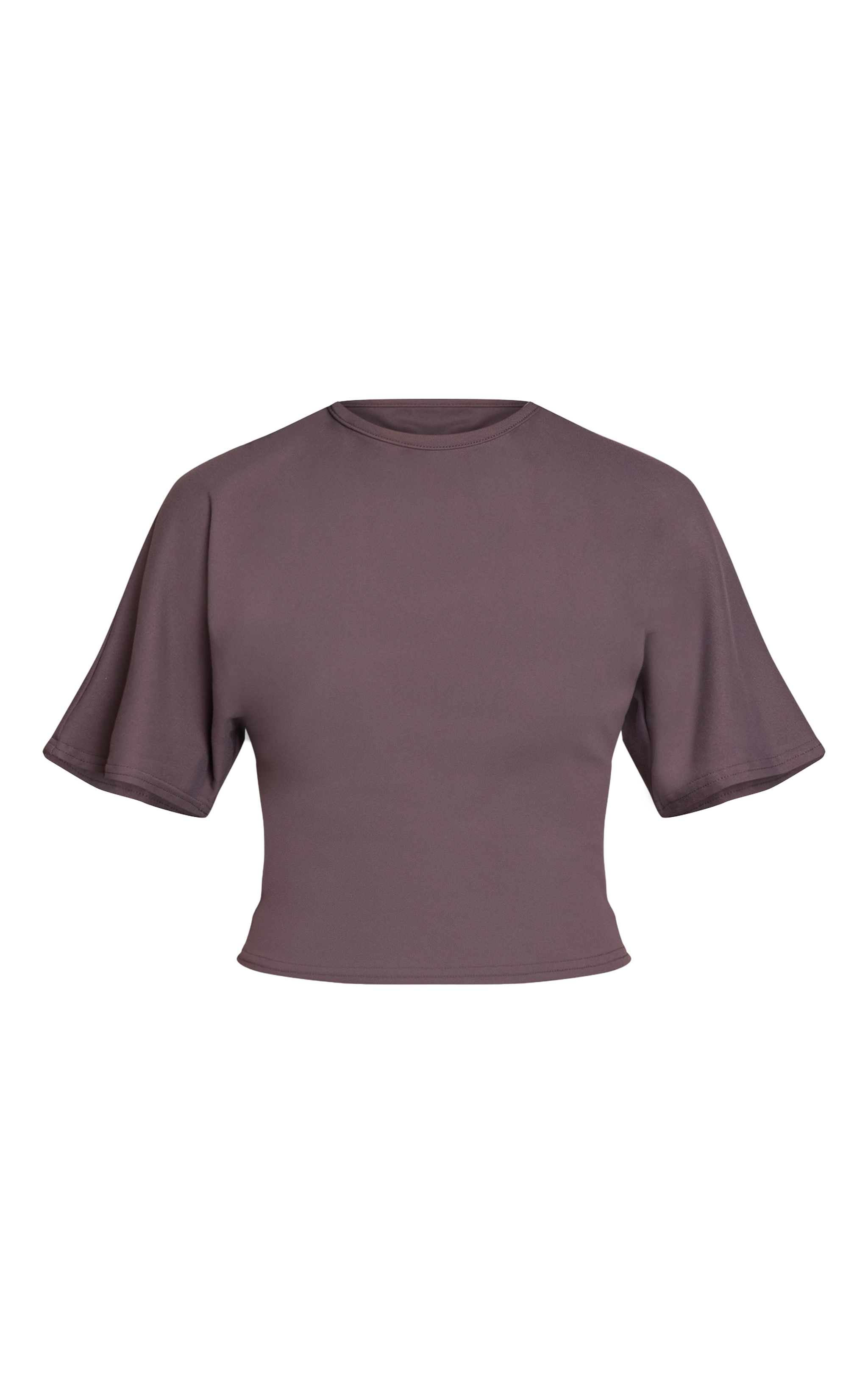 T-shirt doux gris charbon à épaules carrées image 5