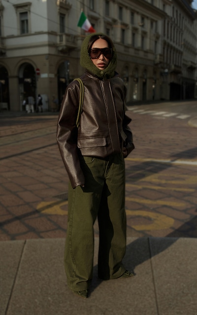 Olive Low Rise Barrel Jeans