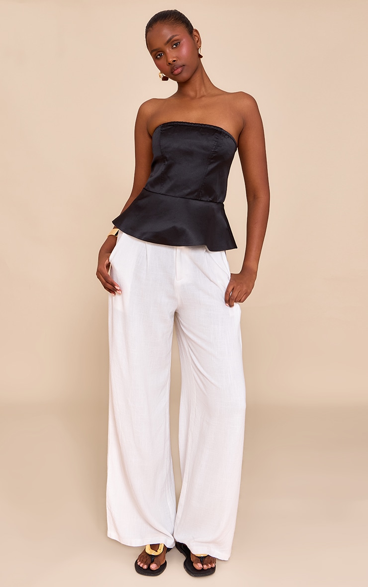 Black Satin Peplum Corset image 3