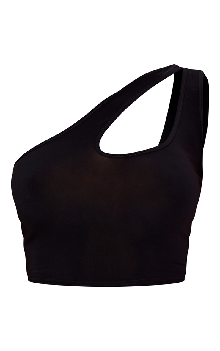 Black Double Strap Slinky Crop Top image 5
