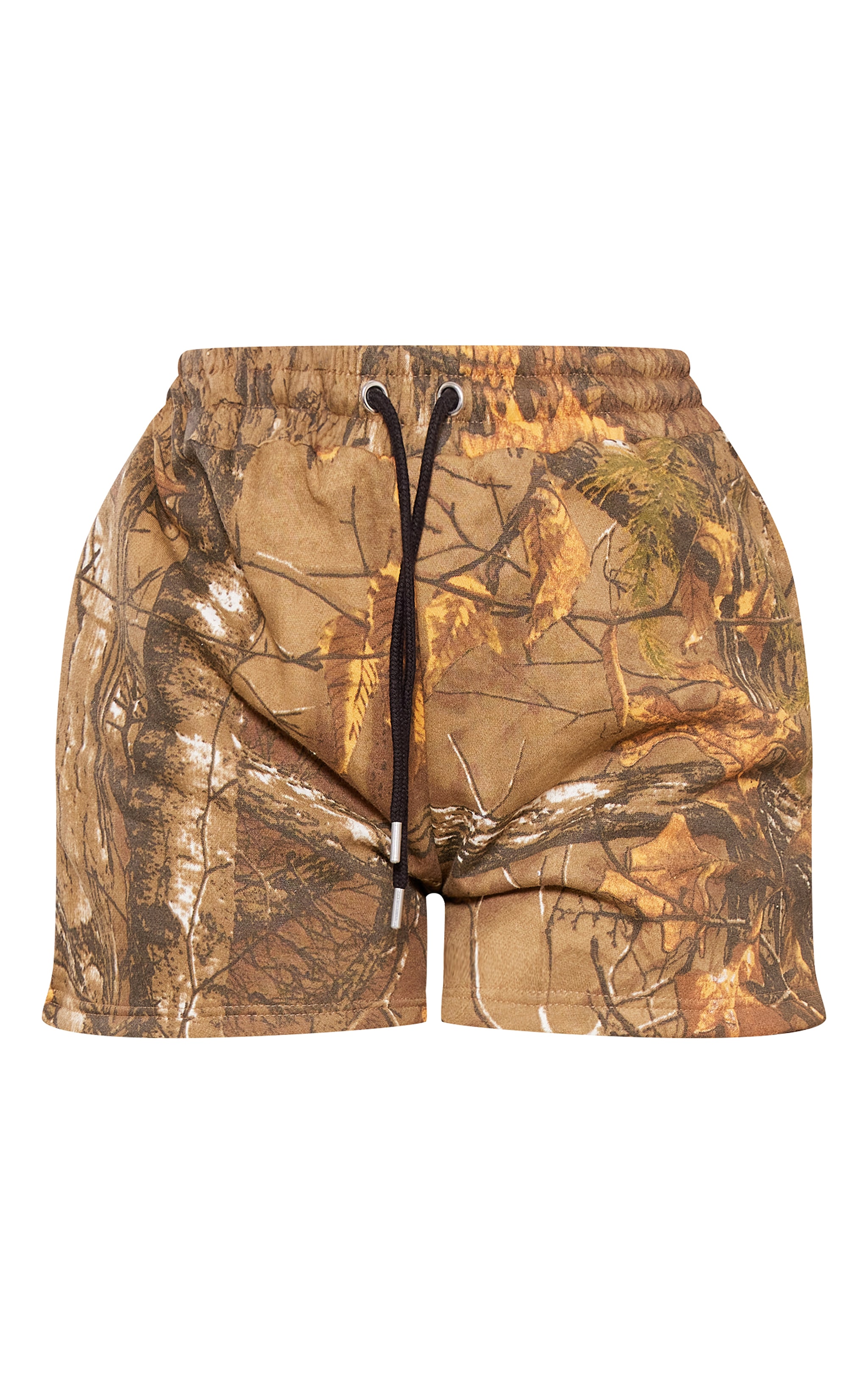 Green Forest Camo Black Oversized Badge Runner Shorts image 6