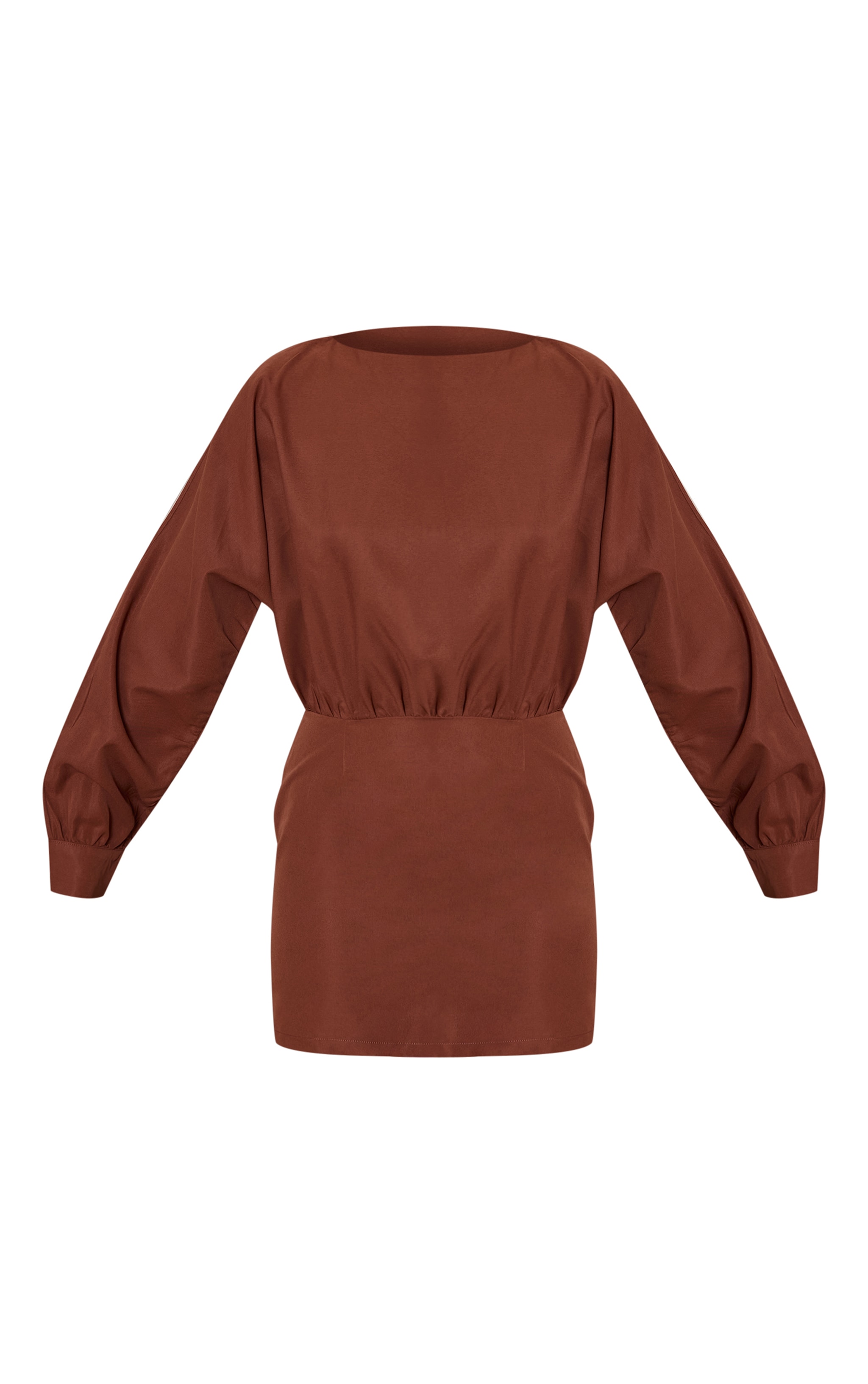 Chocolate Cotton Poplin Bodycon Dress image 5