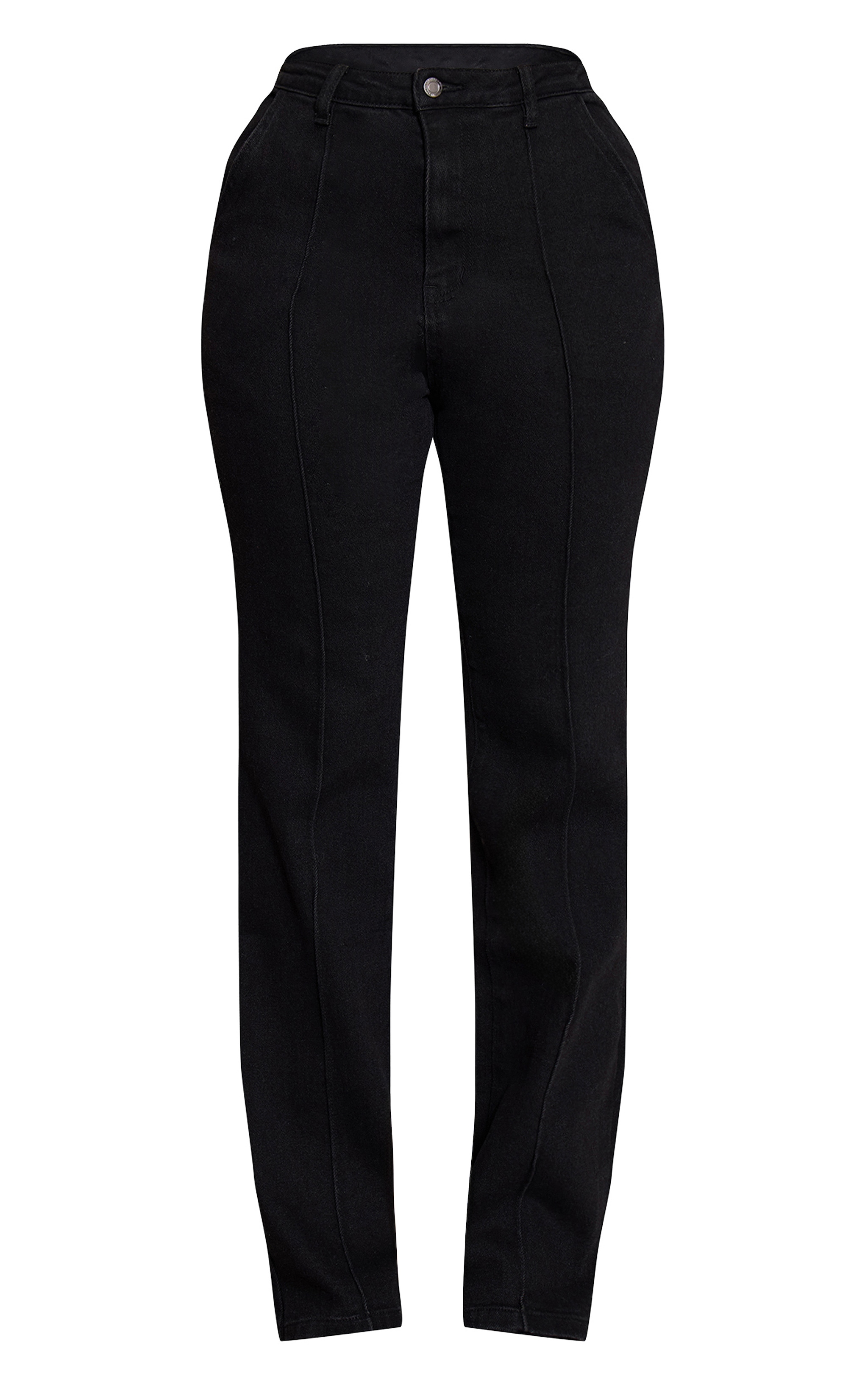 Shape black Stretch Denim High waisted Pintuck Adjustable Back Detail Jeans image 5