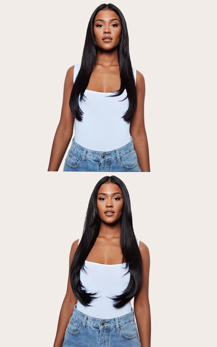 Lullabellz Extension de cheveux lisses épais 1 pièce 61 cm à clips Dark Brown image 3