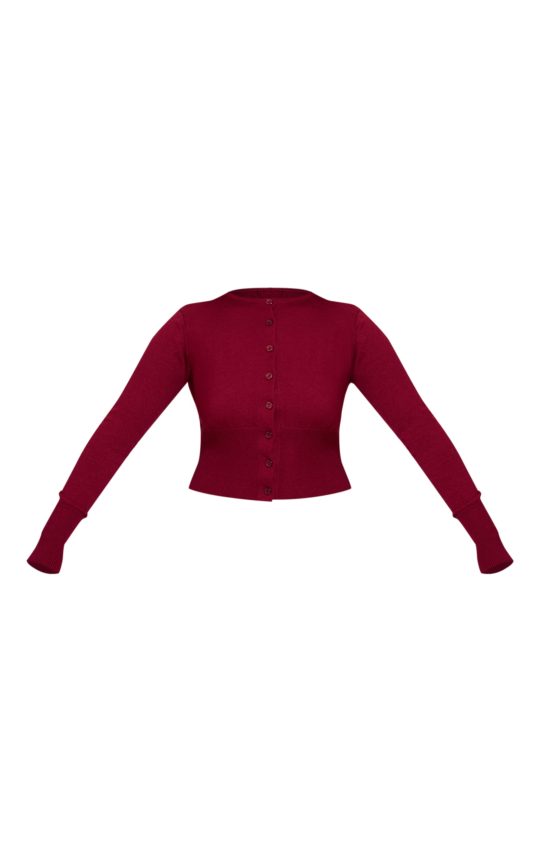 Shape Wine Knitted Button Front Wide Rib Cardigan image 5