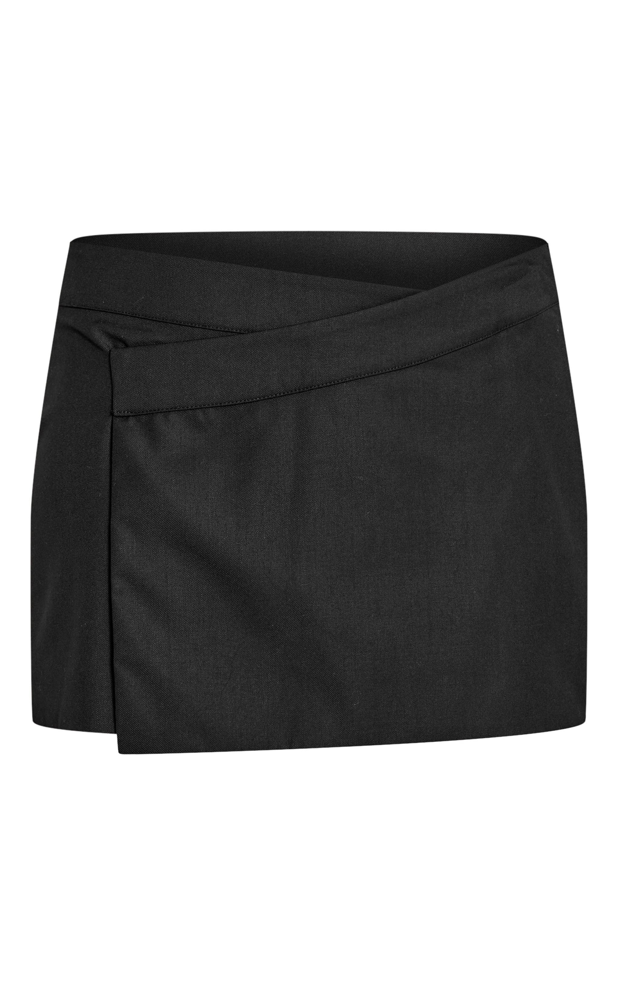 Black Wrap Over Mini Skirt image 6