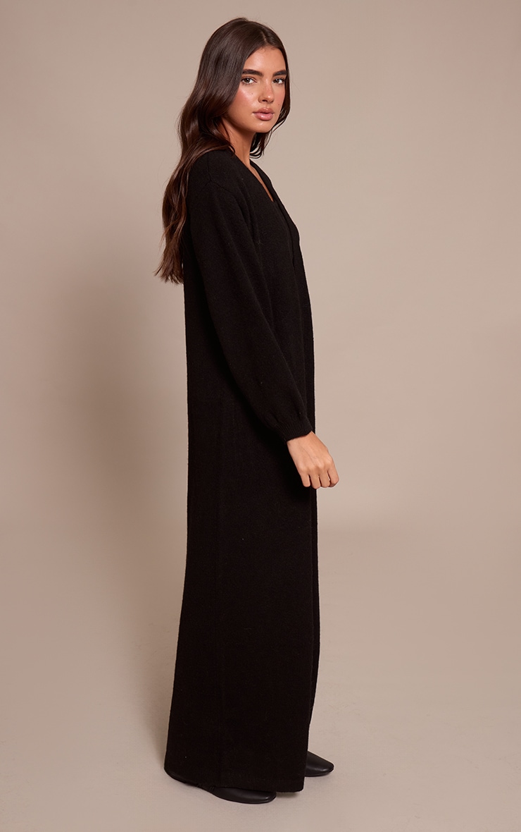 Black Knitted Maxi Cardigan image 3