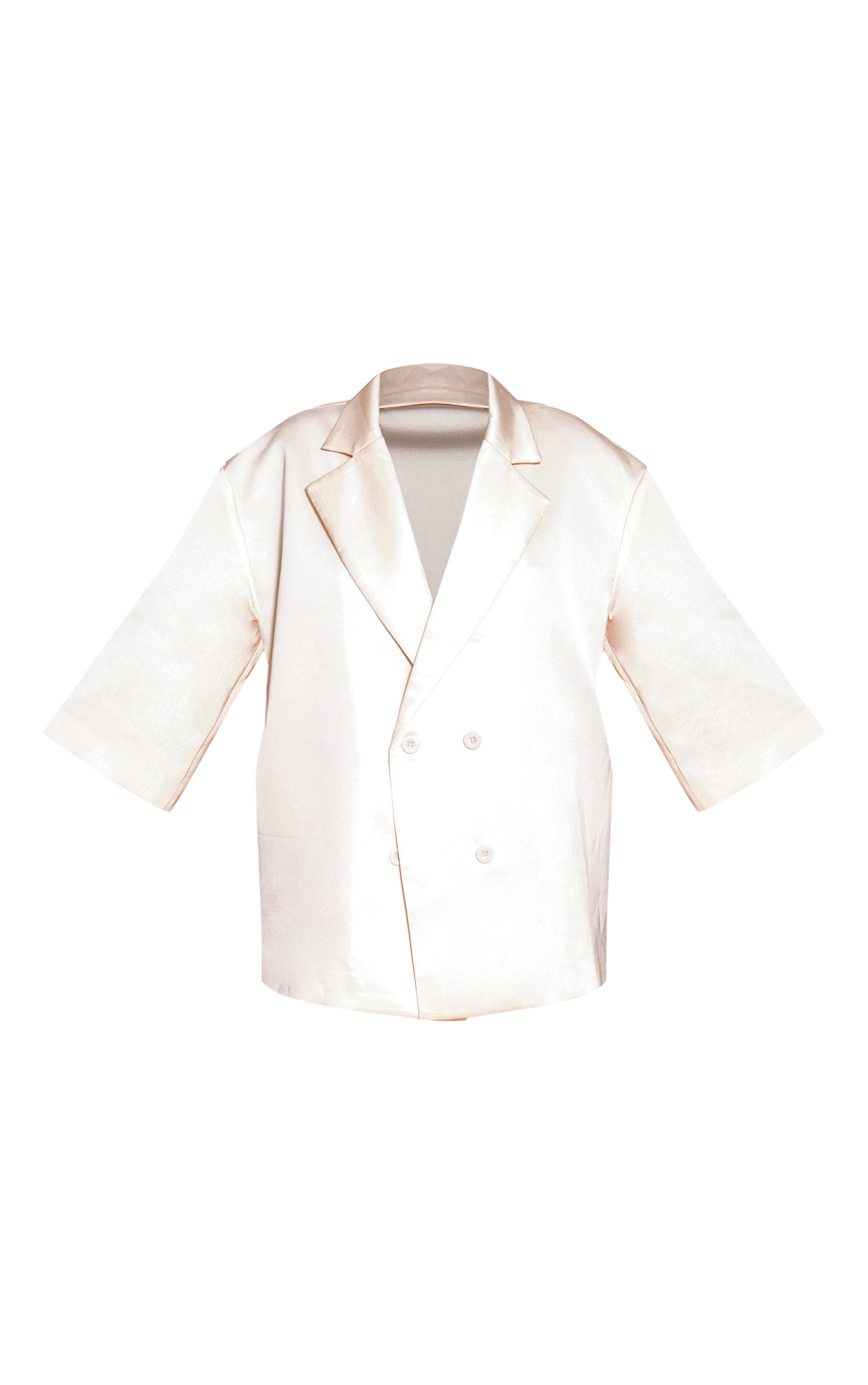 Blazer de tailleur oversize satiné crème image 5
