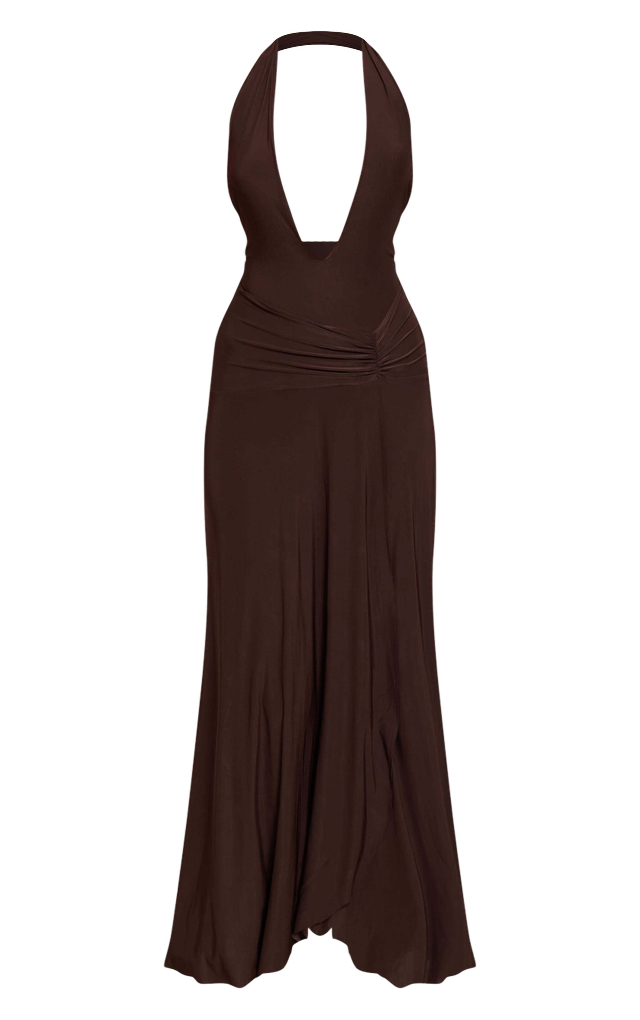Chocolate Plunge Ruched Midaxi Dress image 5