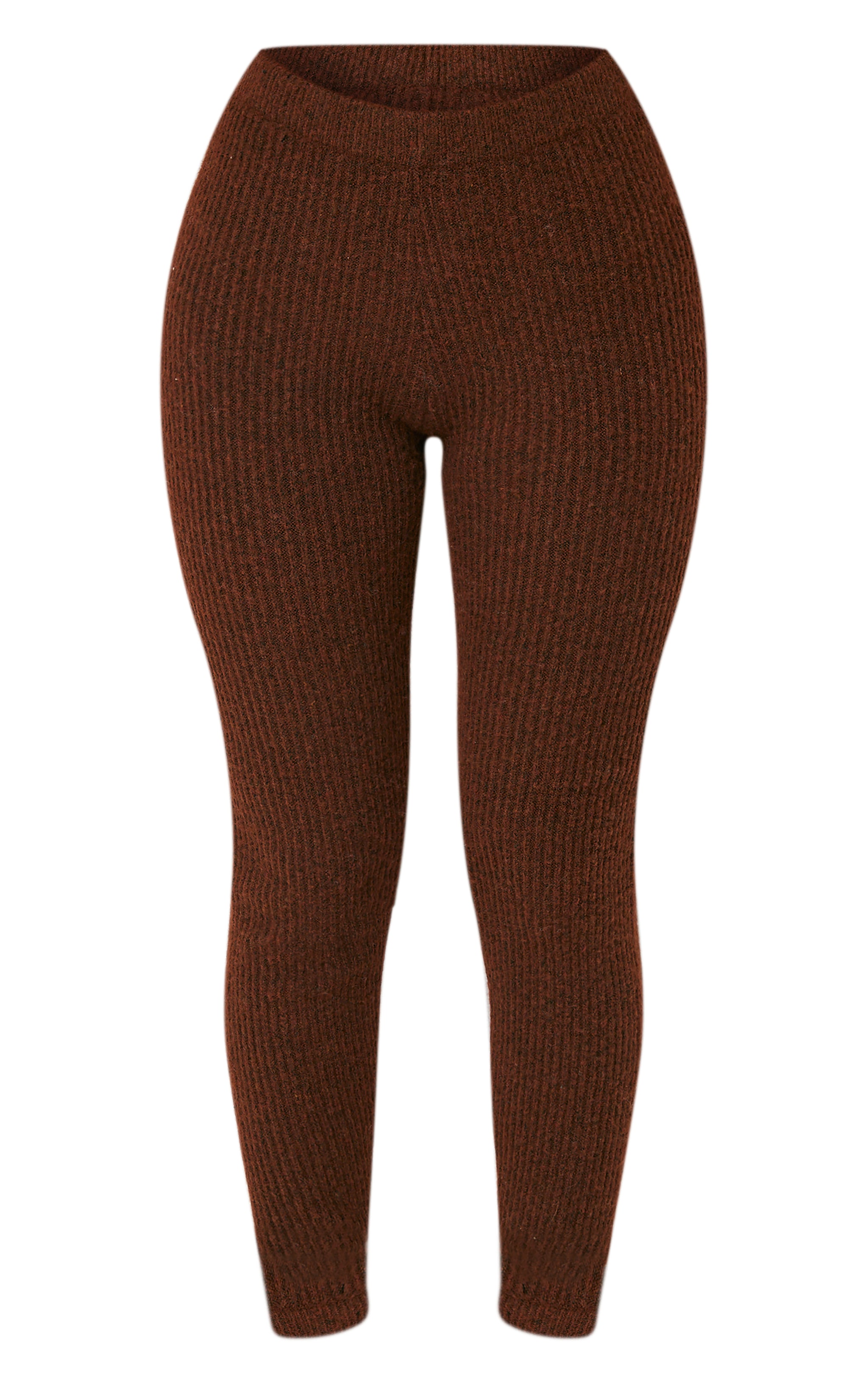 Petite Legging en maille tricot côtelée chocolat image 5