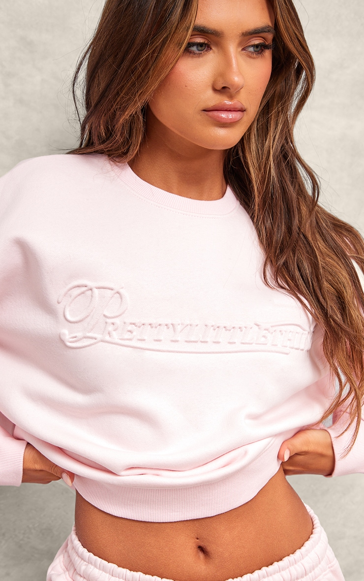 PLT Sweat oversize rose tendre à graphique en relief image 4