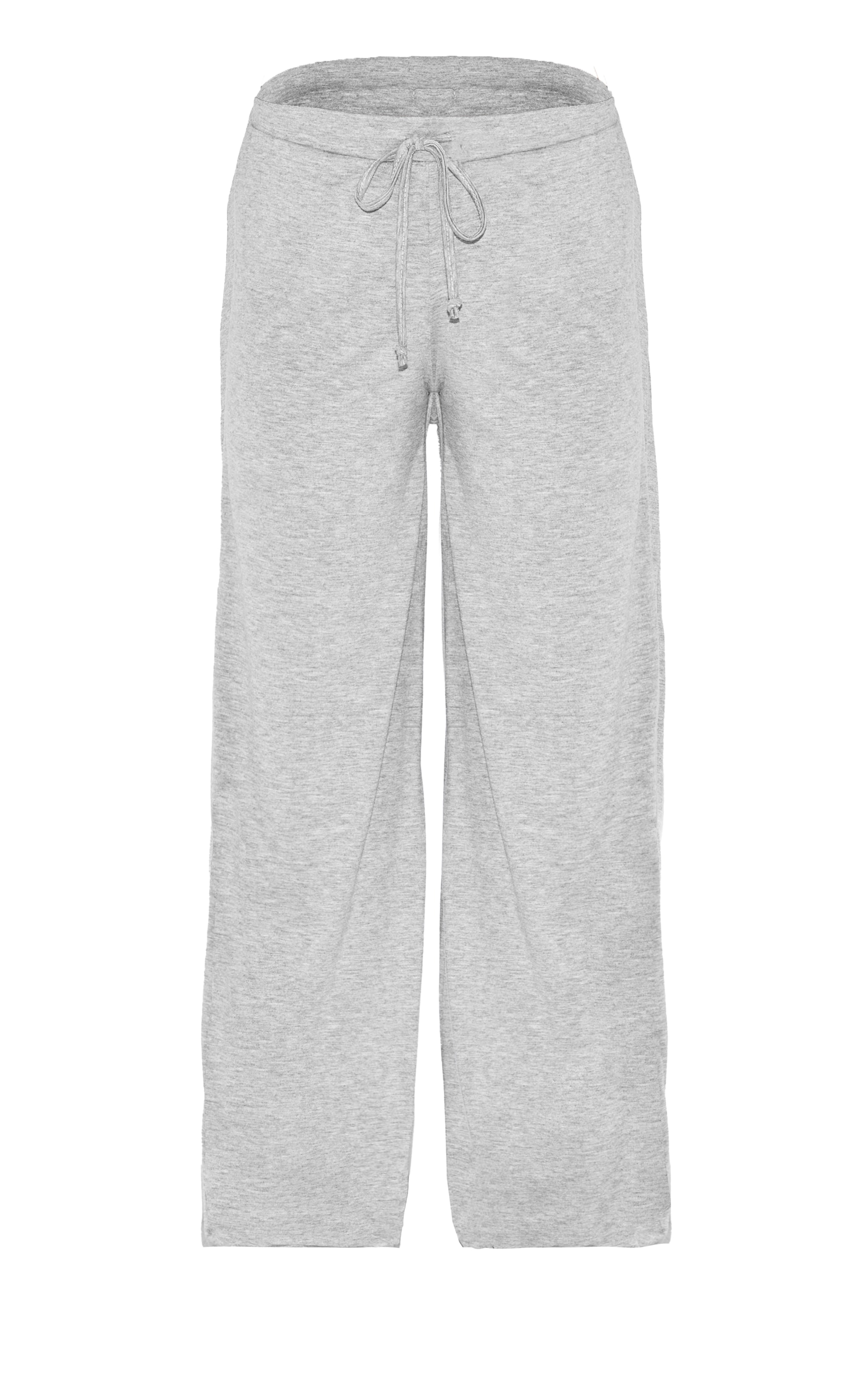 Grey Drawstring Jersey Wide Leg Pants image 5
