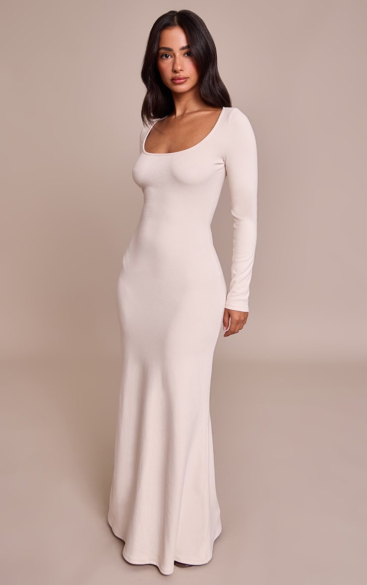 Petite Robe longue crème à manches longues image 3