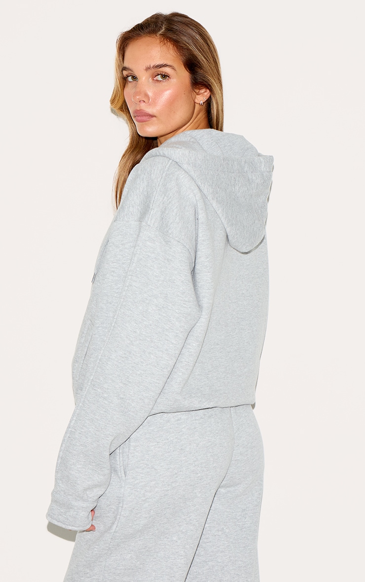 Grey Oversized Zip Up Toggle Waist Hoodie | Sweat