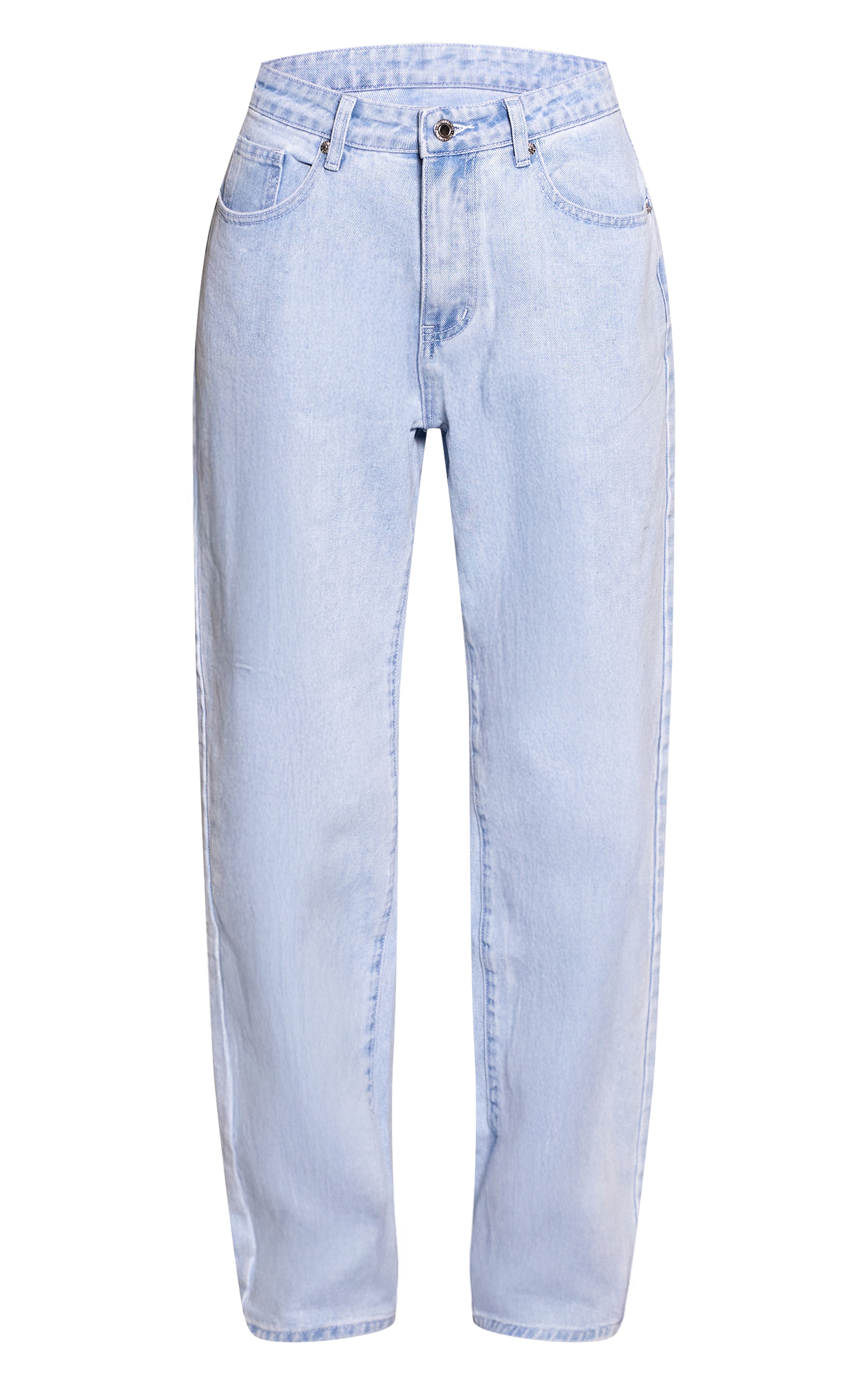 Light Blue Straight Leg High Rise Jeans | Denim | PrettyLittleThing CA