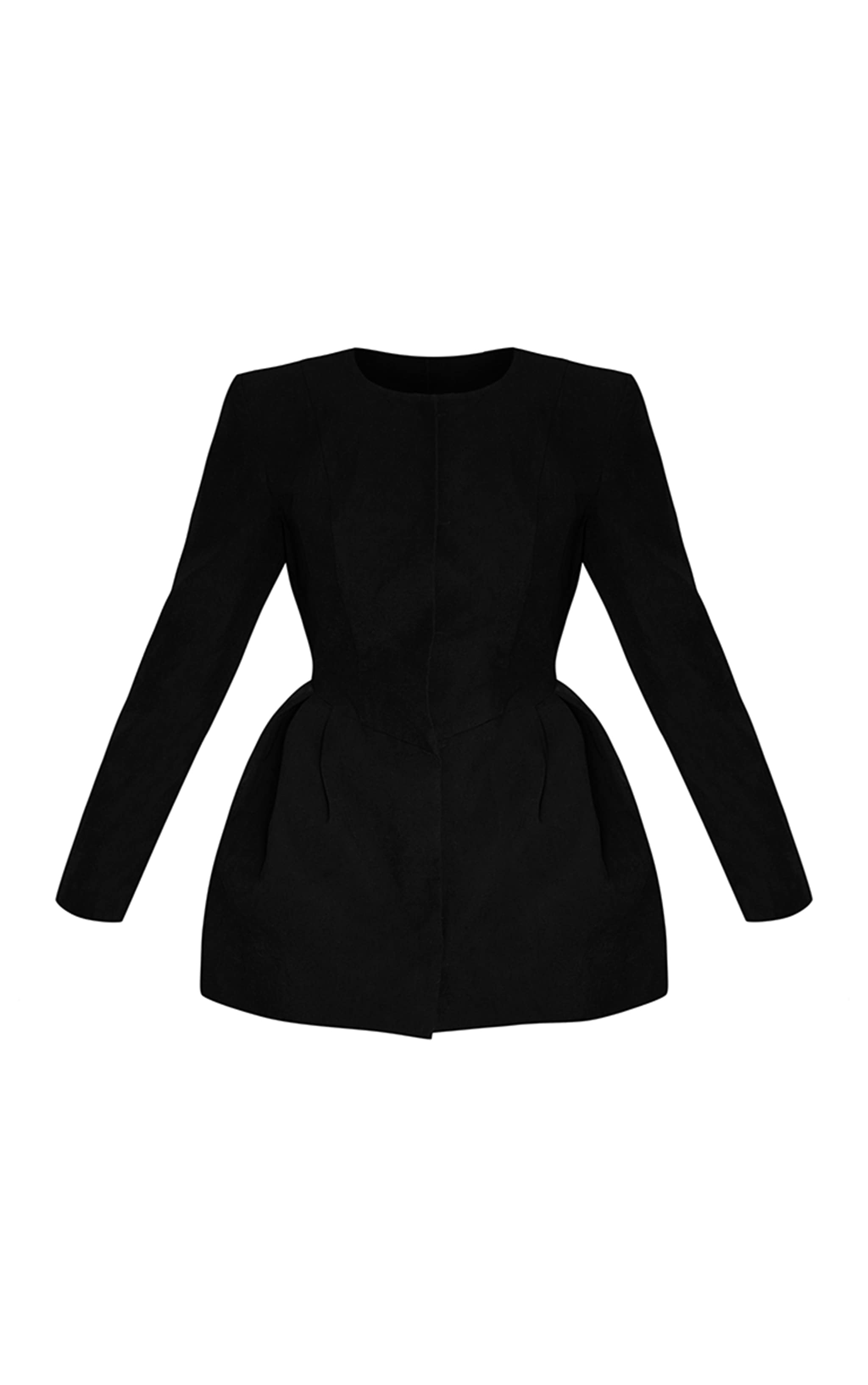 Robe blazer tissée deluxe noire à hanches structurées image 5