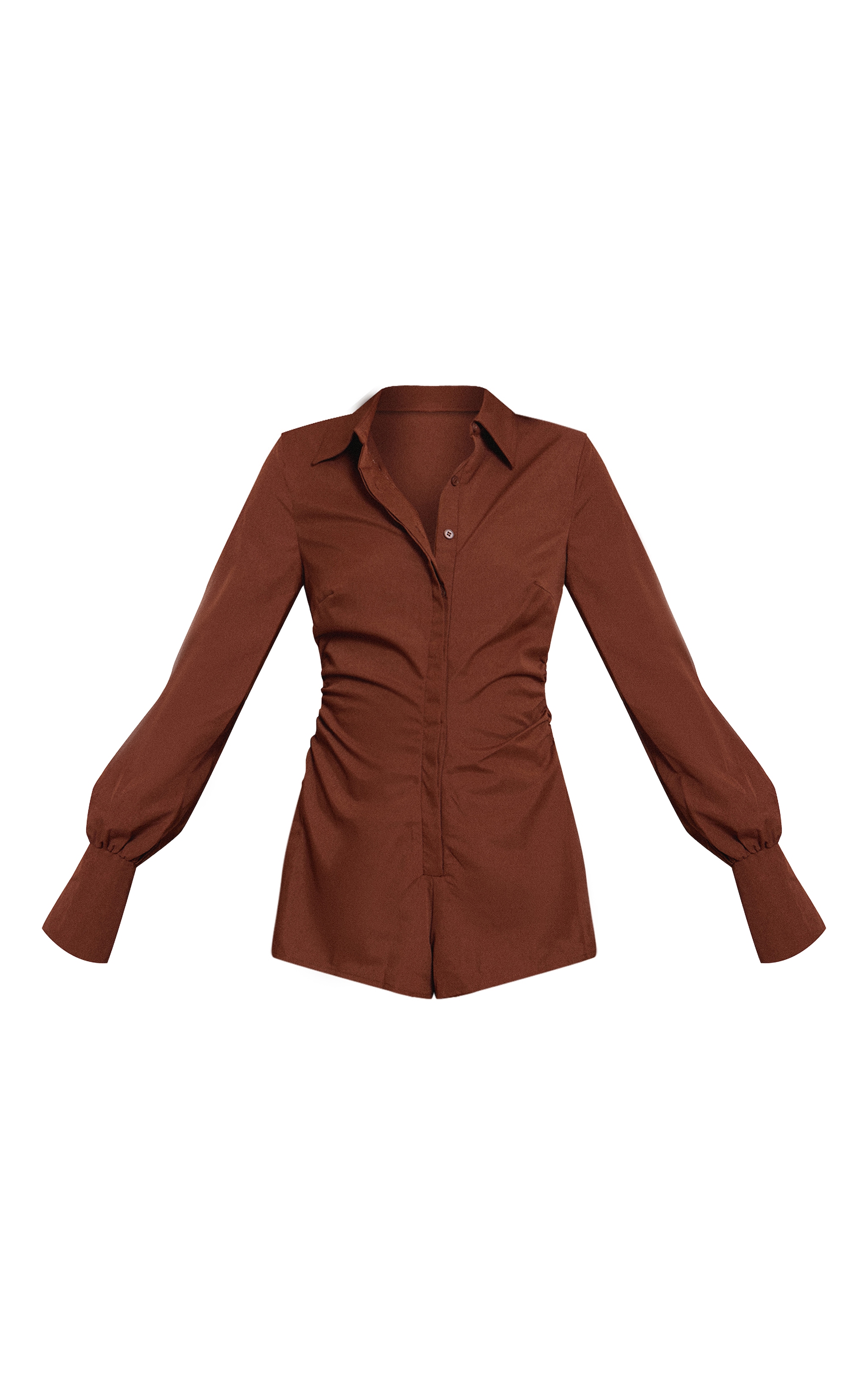 Chocolate Woven Belt Detail Romper image 5