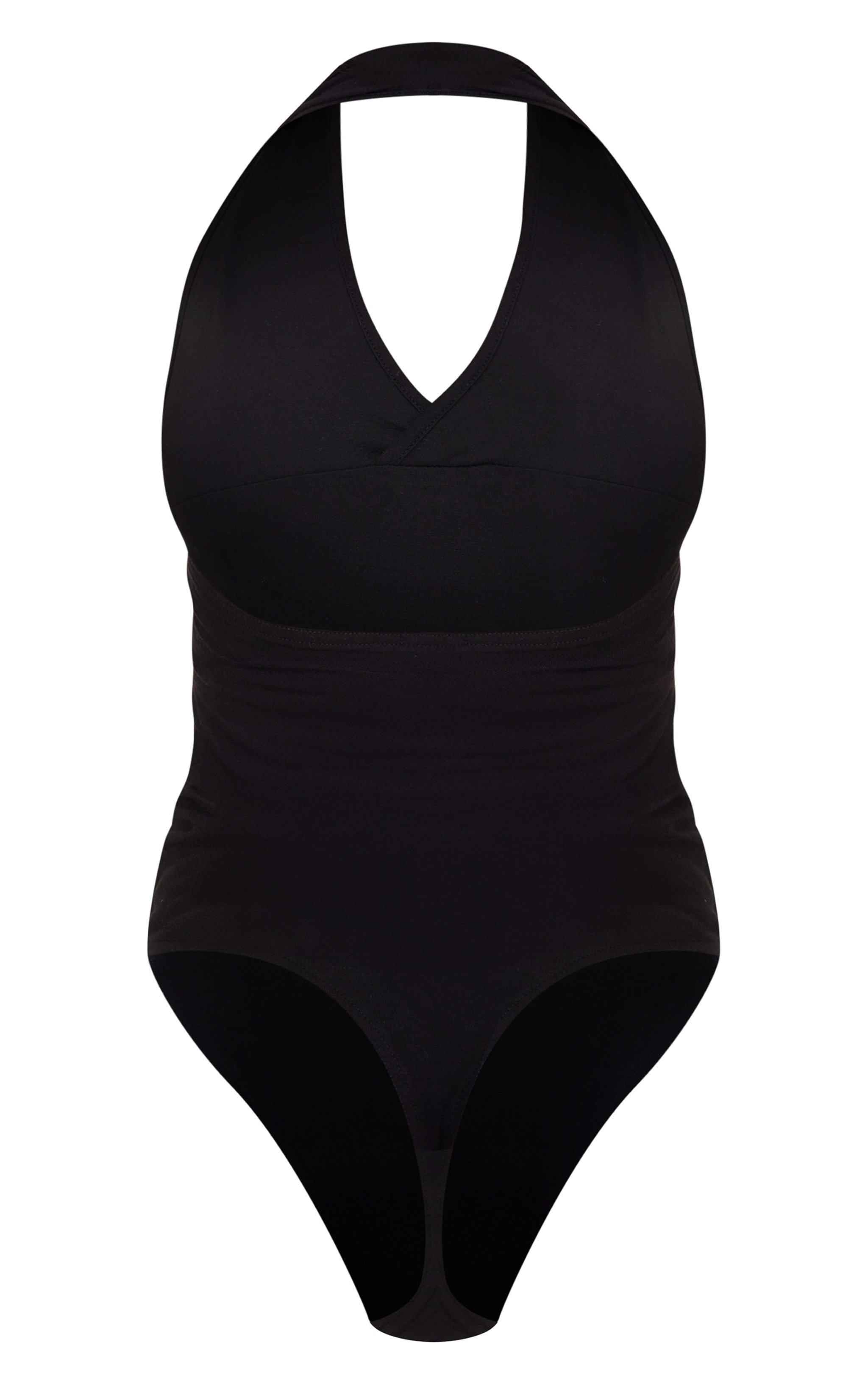 Black Modal Cotton Halter Bodysuit | Tops