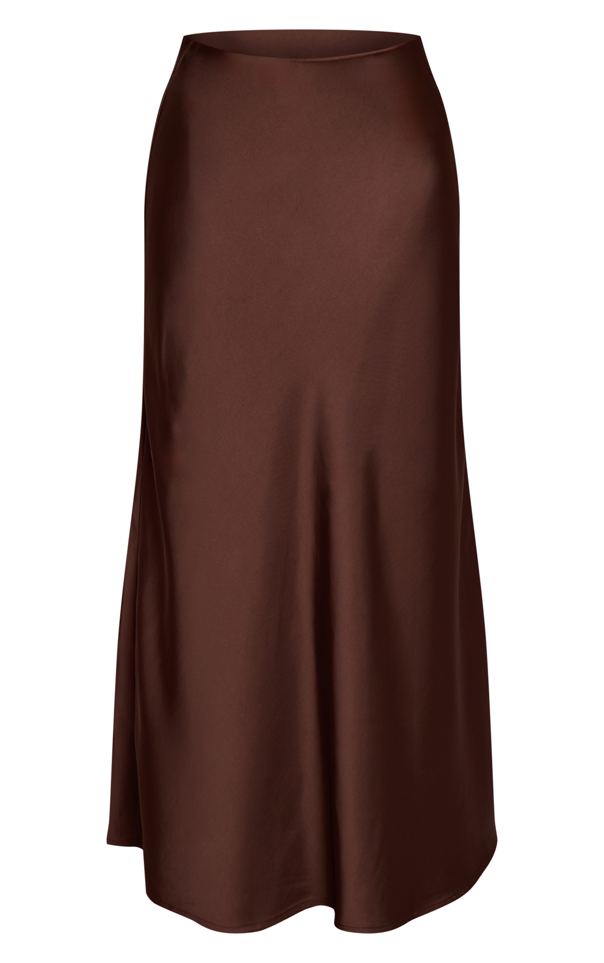 Petite Chocolate Satin Flowy Maxi Skirt image 5