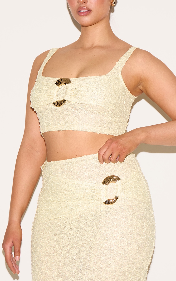 Shape Lemon Textured Gold Hammered Ring Midaxi Skirt image 4