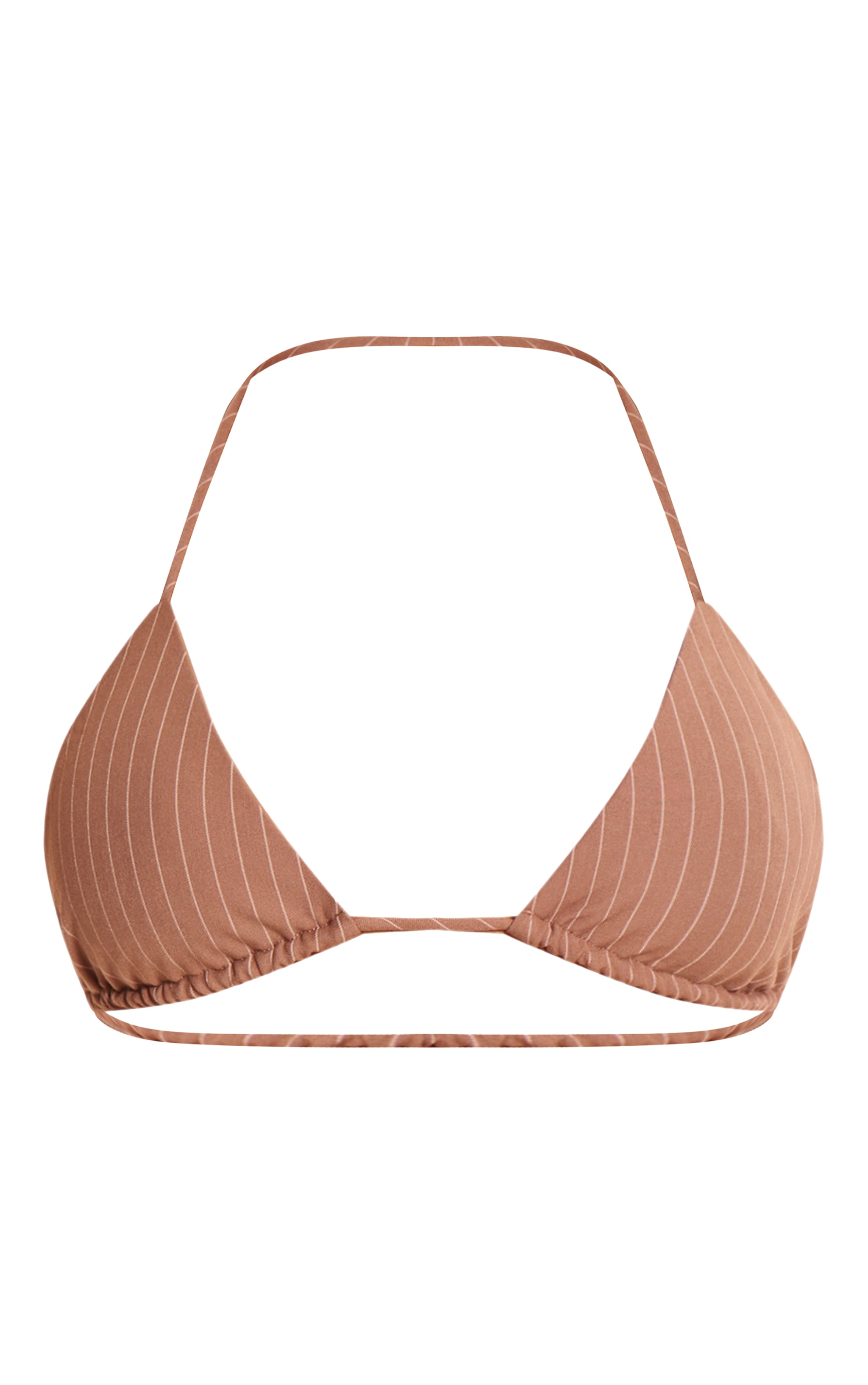 Stone Pinstripe Triangle Bikini Top image 1
