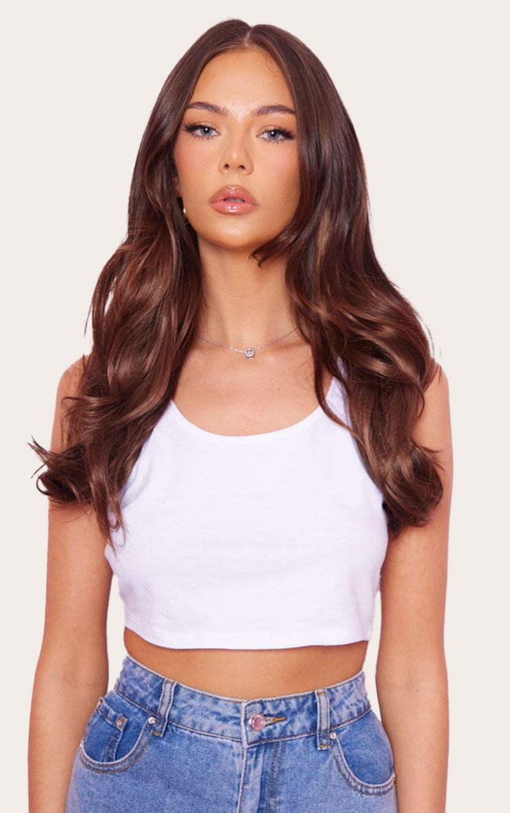 Lullabellz Thick 16` 1 Piece Curly Clip In Hair Extensions Chestnut image 1