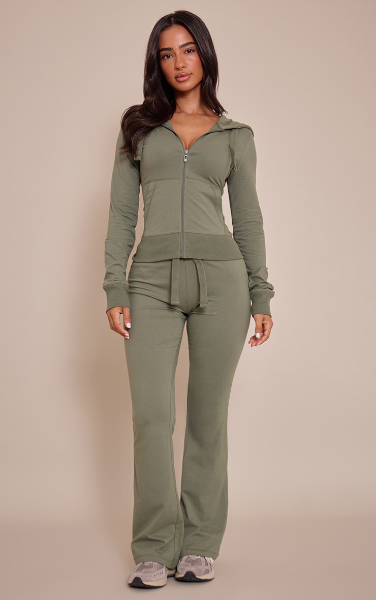 Petite Sea Green Low Rise Skinny Flare Pants image 1