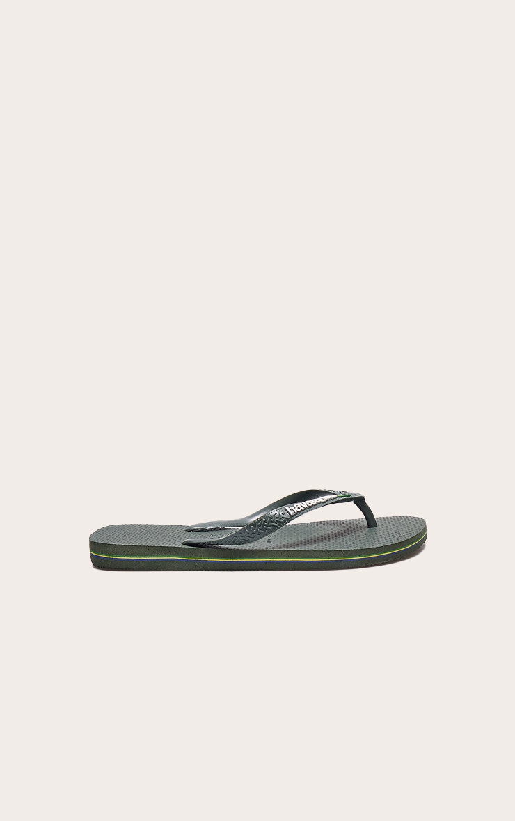 Havaianas Tongs classiques vertes à logo Brésil image 1