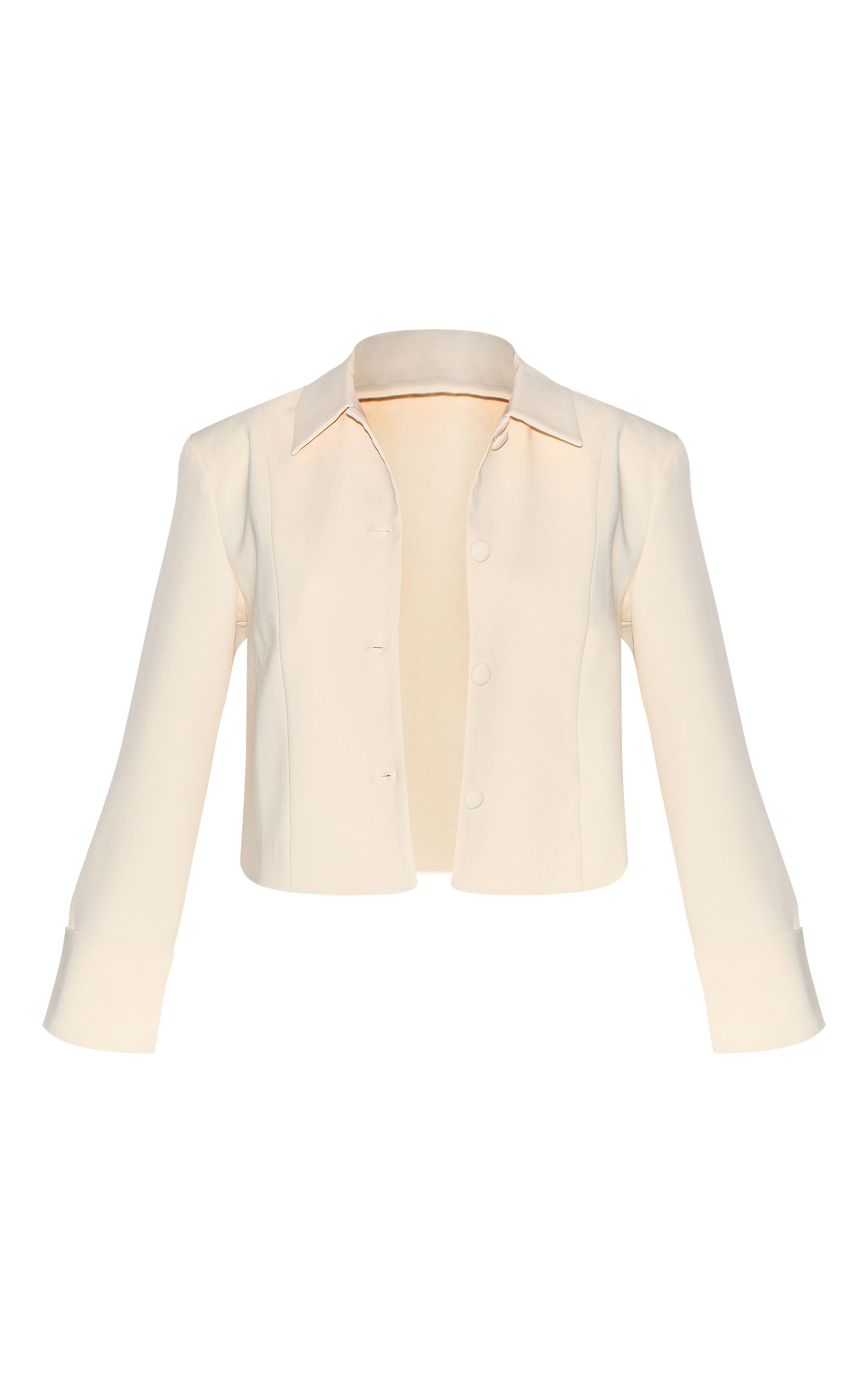 Blazer Court Crème à Col pour Femme de Petite Taille image 5