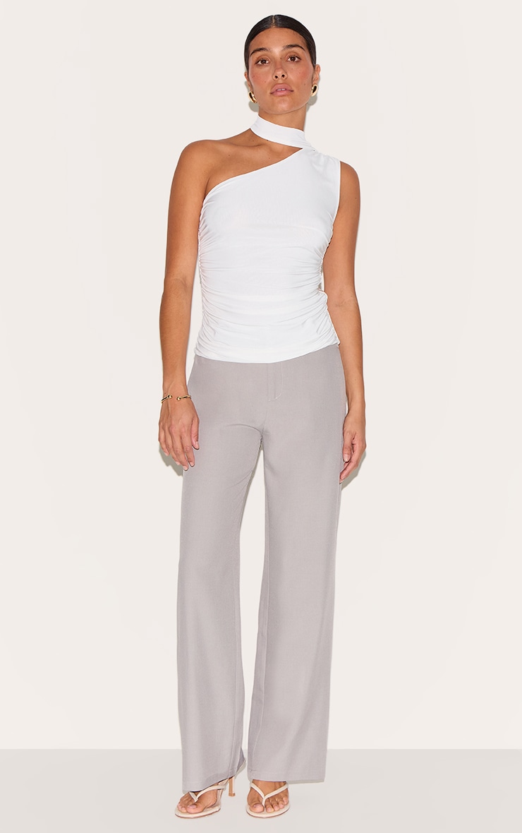 Petite Top long doublé blanc à détail noué image 3