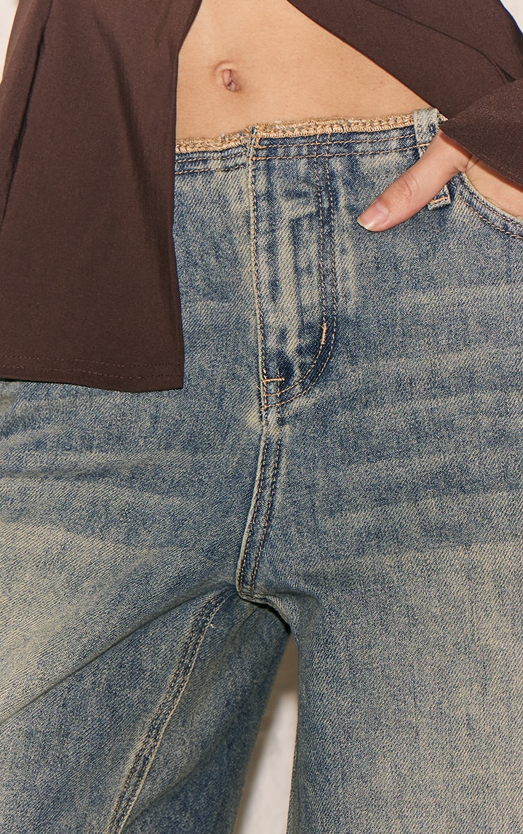 Jean large vintage à taille mi-haute coupée image 4