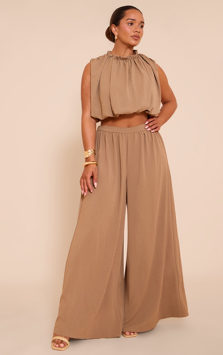 Shape Khaki Hammered Satin Baloon Blouse image 3