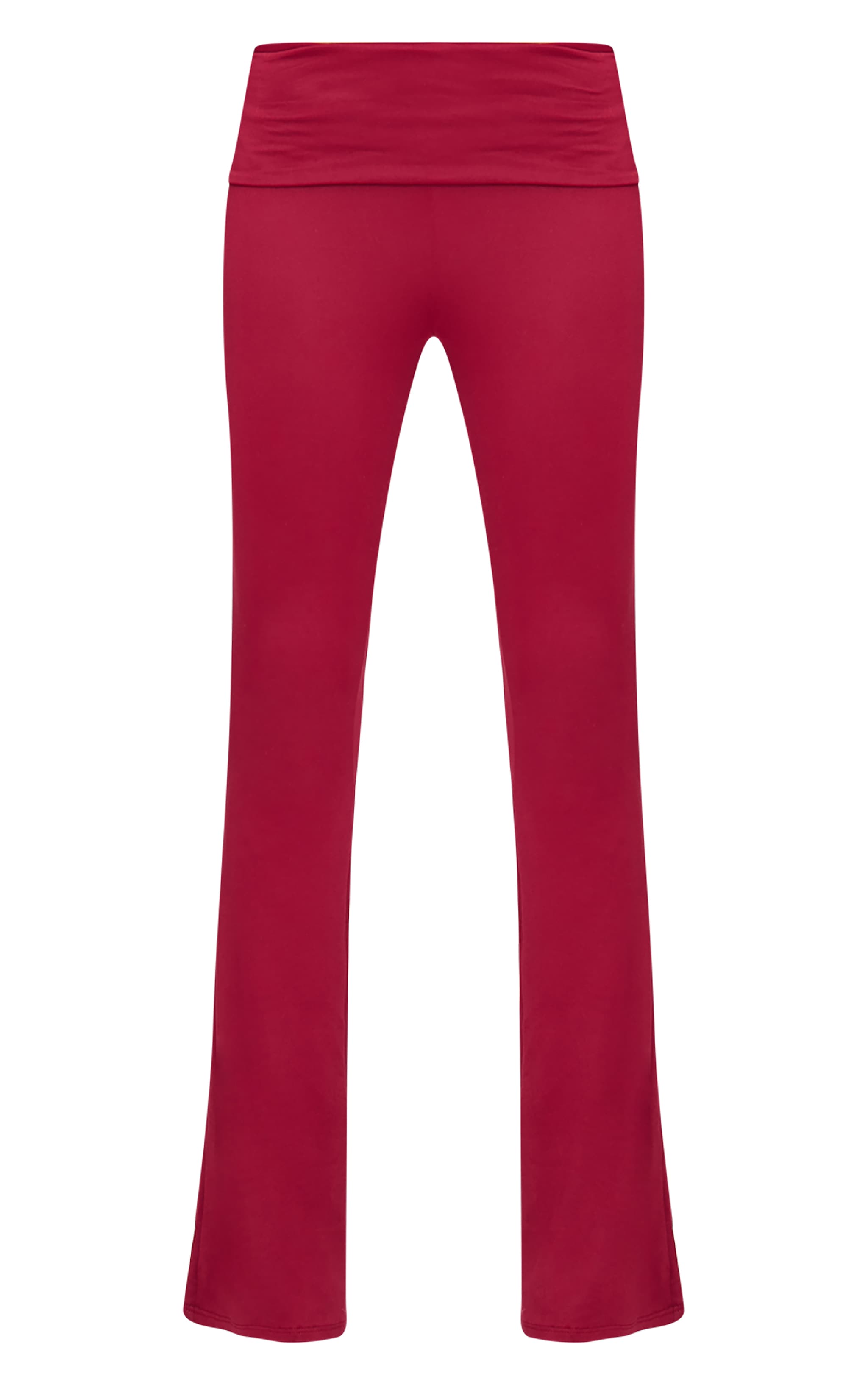 Burgundy Soft Touch Fold Over Skinny Flares image 5