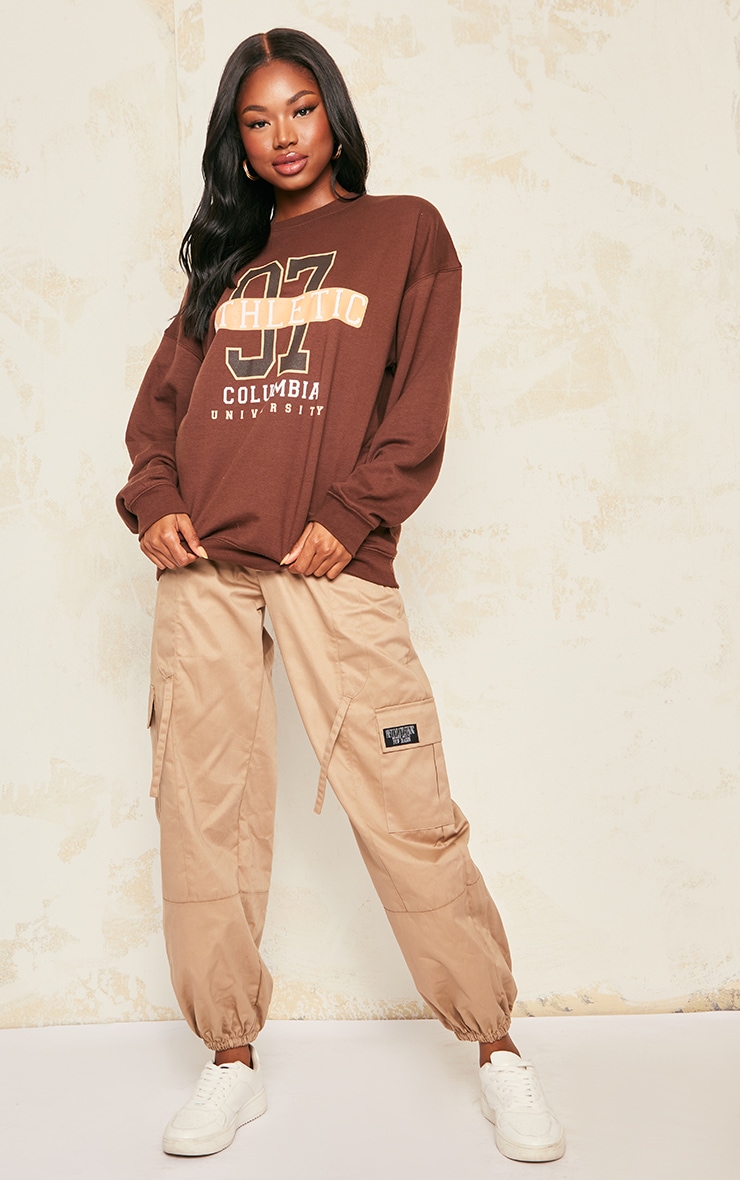 Chocolate 97 Athletic Slogan Sweatshirt image 3